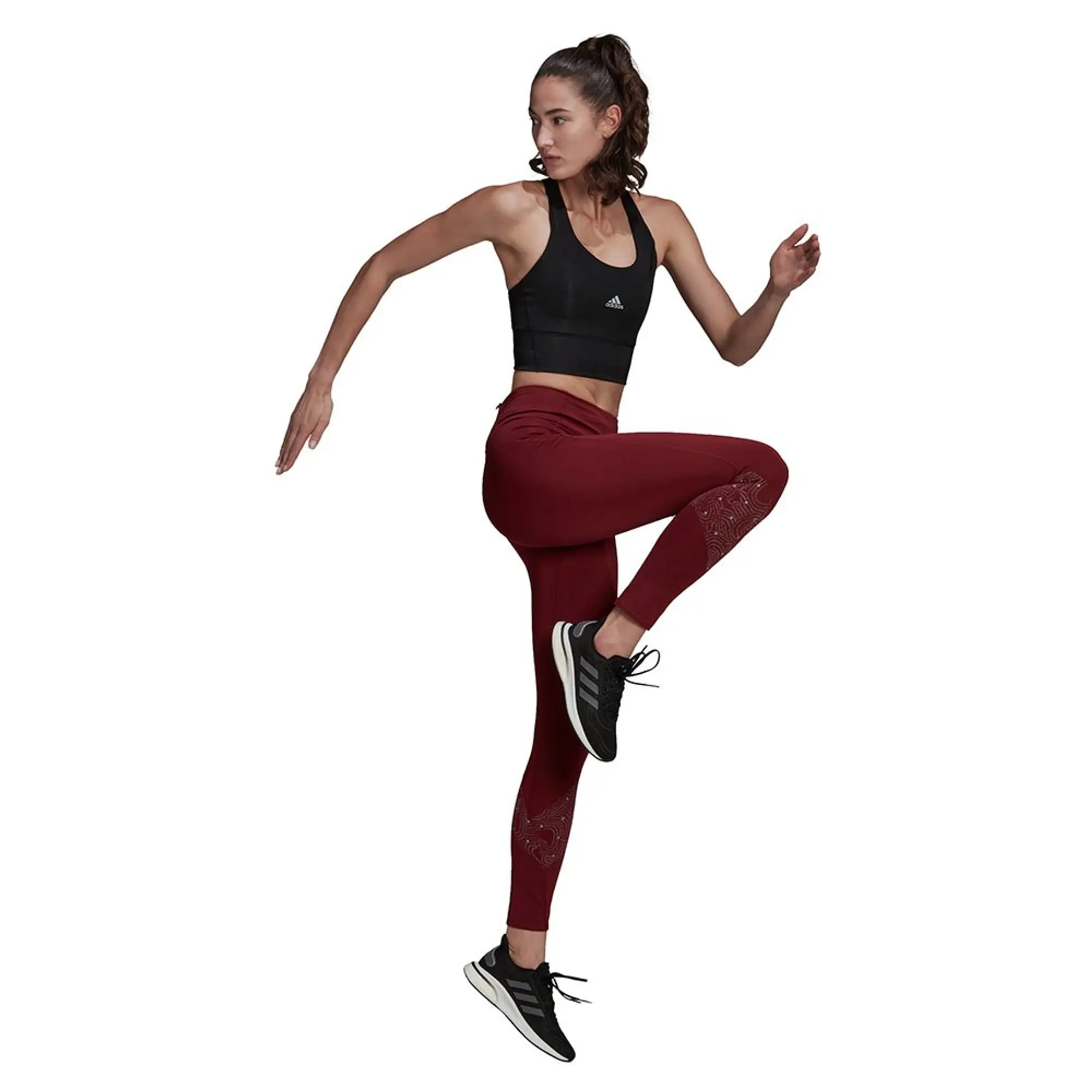 adidas Own The Run Reflective Running Tights Women - Red
