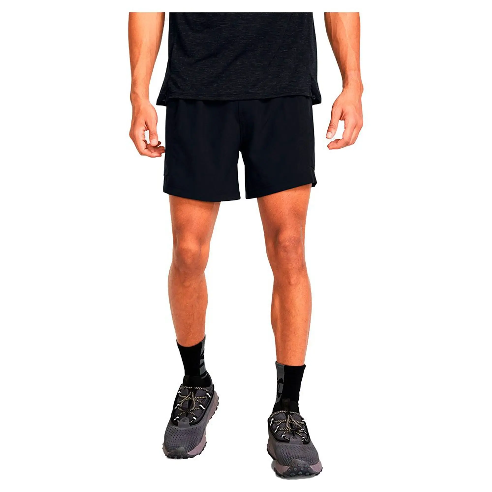 Men's  Under Armour  Launch Trail 5 Shorts Black / Black / Reflective S