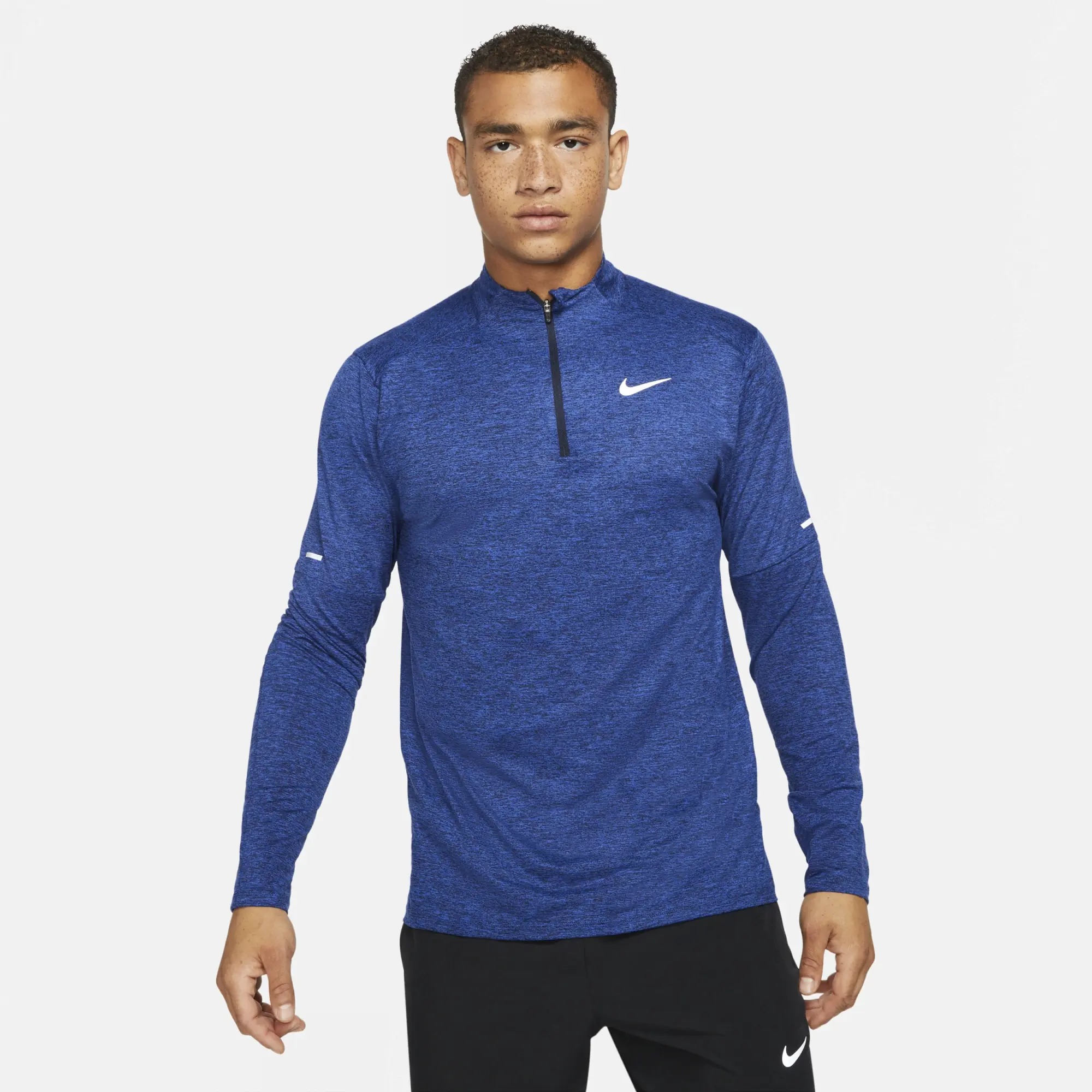 Nike Men's Dri-FIT 1/2-zip Running Top - Blue - Recycled Polyester Minimum