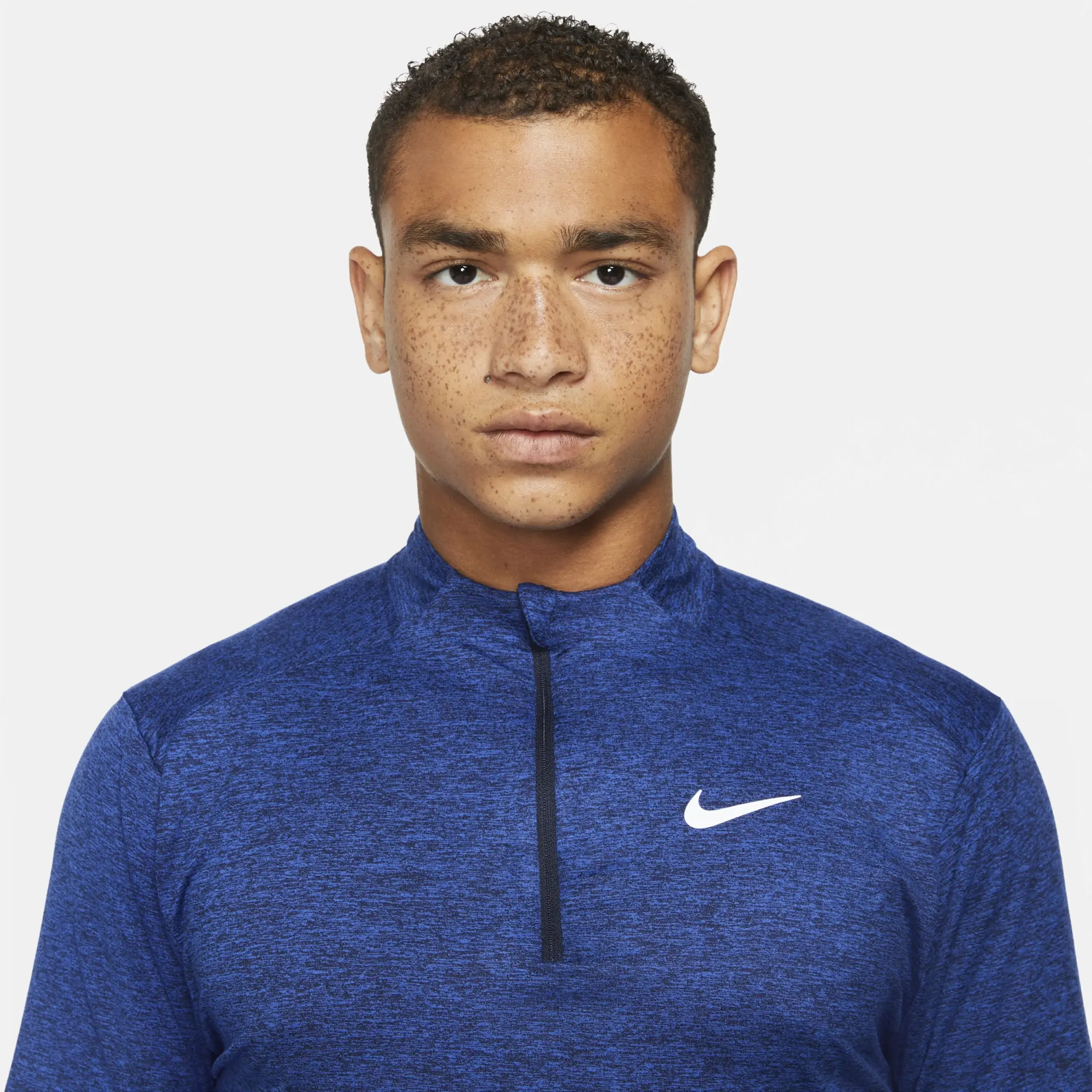 Nike Men's Dri-FIT 1/2-zip Running Top - Blue - Recycled Polyester Minimum
