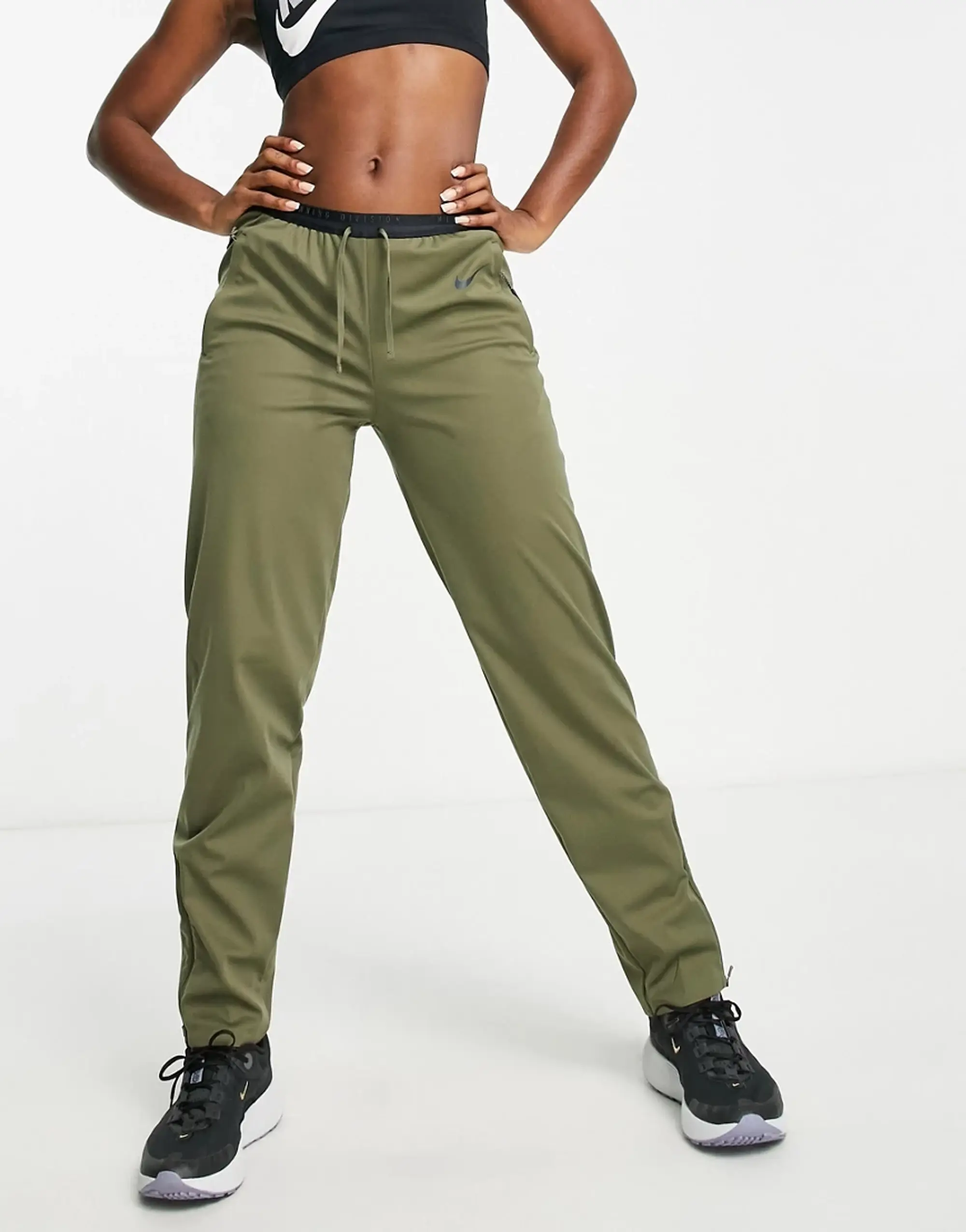 Nike Running Run Division Storm-Fit Joggers In Khaki-Green