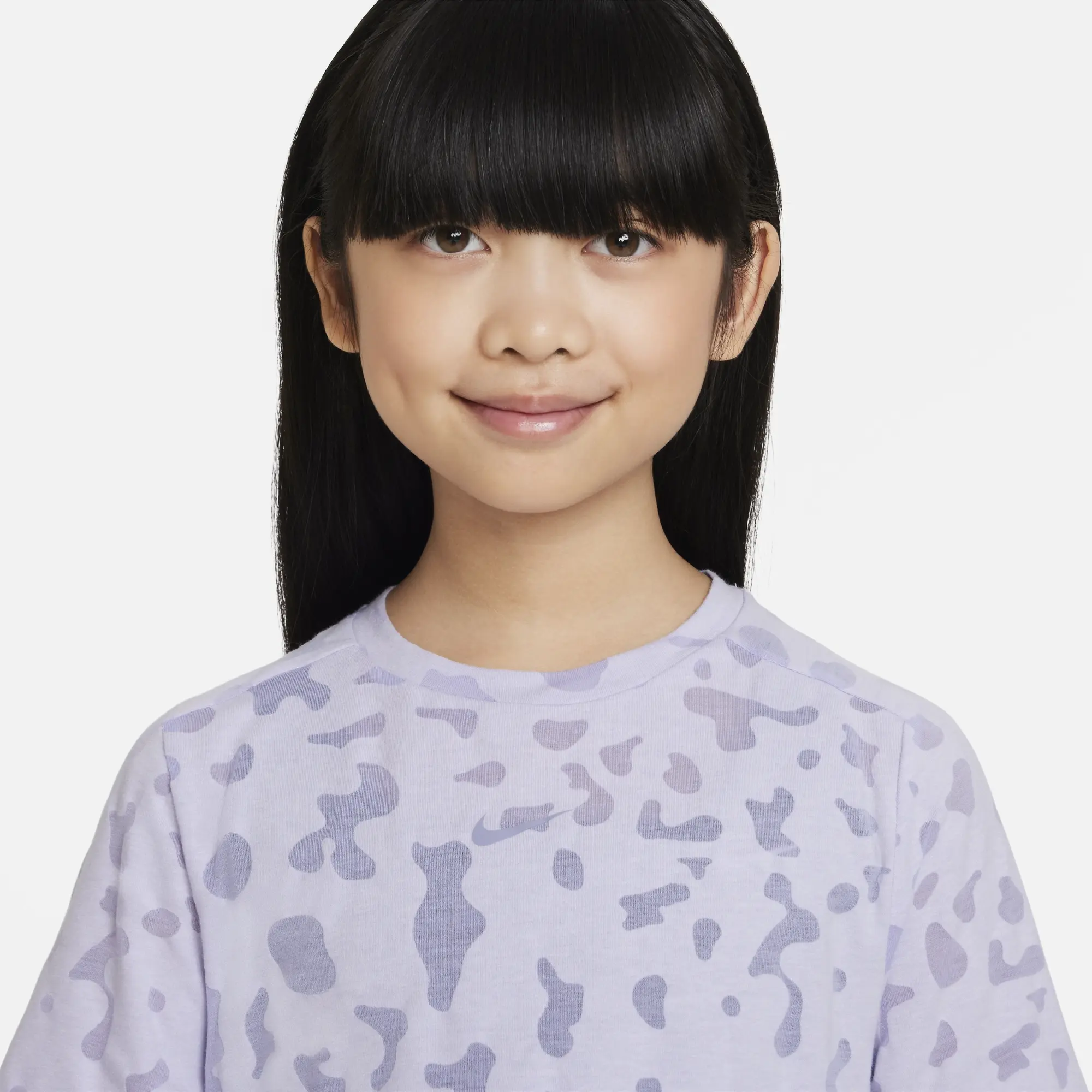 Nike Older Girls Dri-fit One Mesh Detail Boxy T-shirt - Light Purple, Light Purple