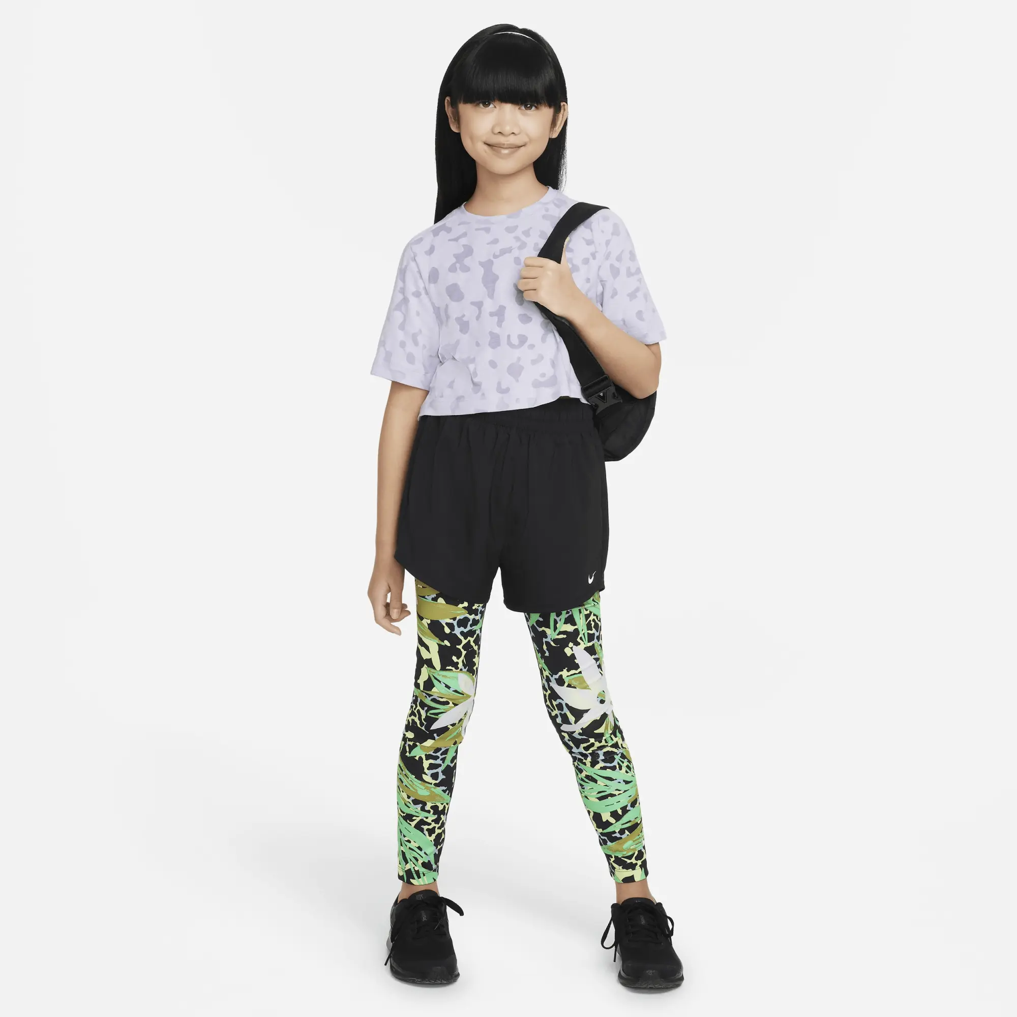 Nike Older Girls Dri-fit One Mesh Detail Boxy T-shirt - Light Purple, Light Purple