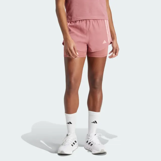 Adidas Own The Run 3 Stripes 2in1 Shorts - Pink | IS9574 | FOOTY.COM