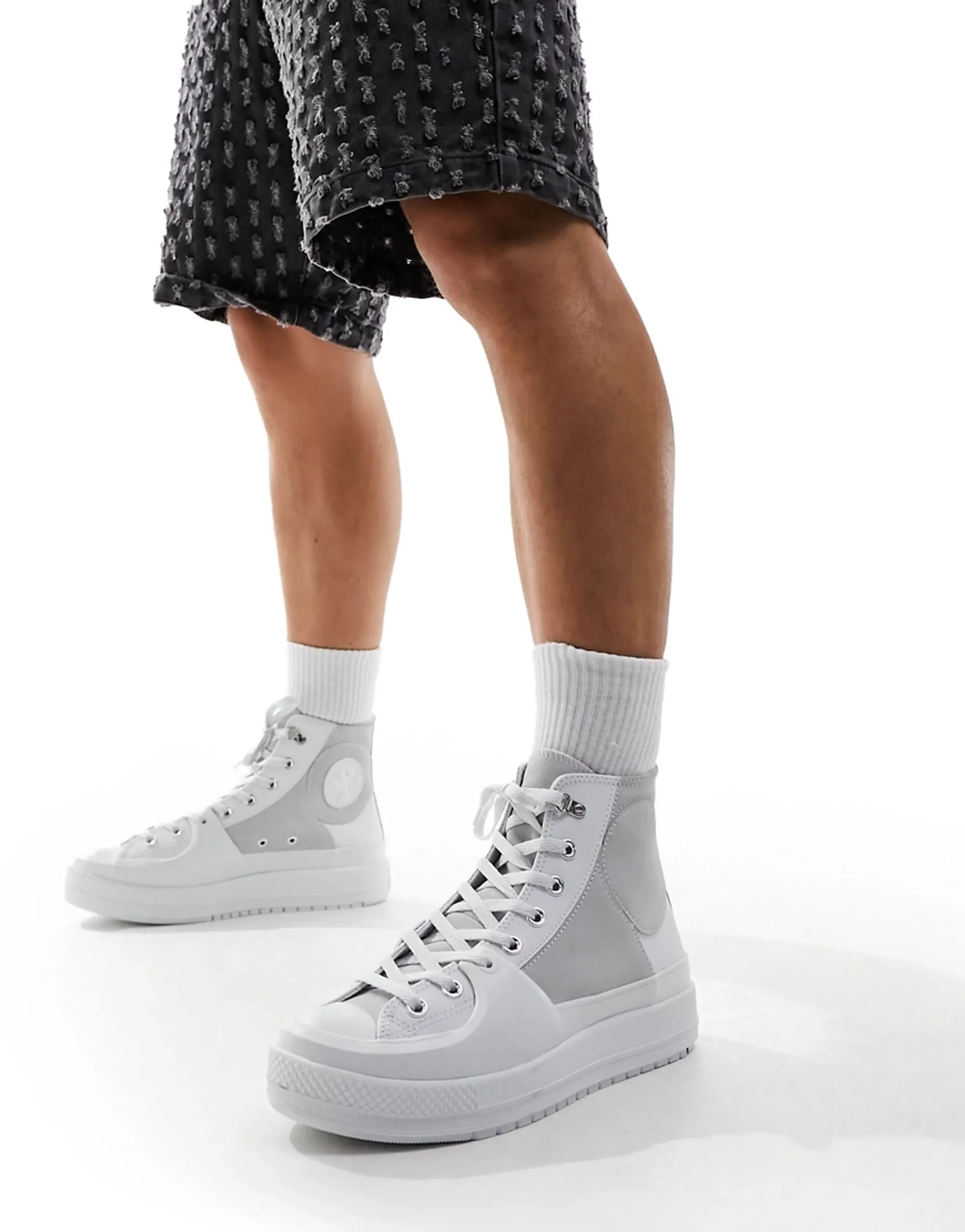 Converse Chuck Taylor All Star Construct Hi Trainers In White