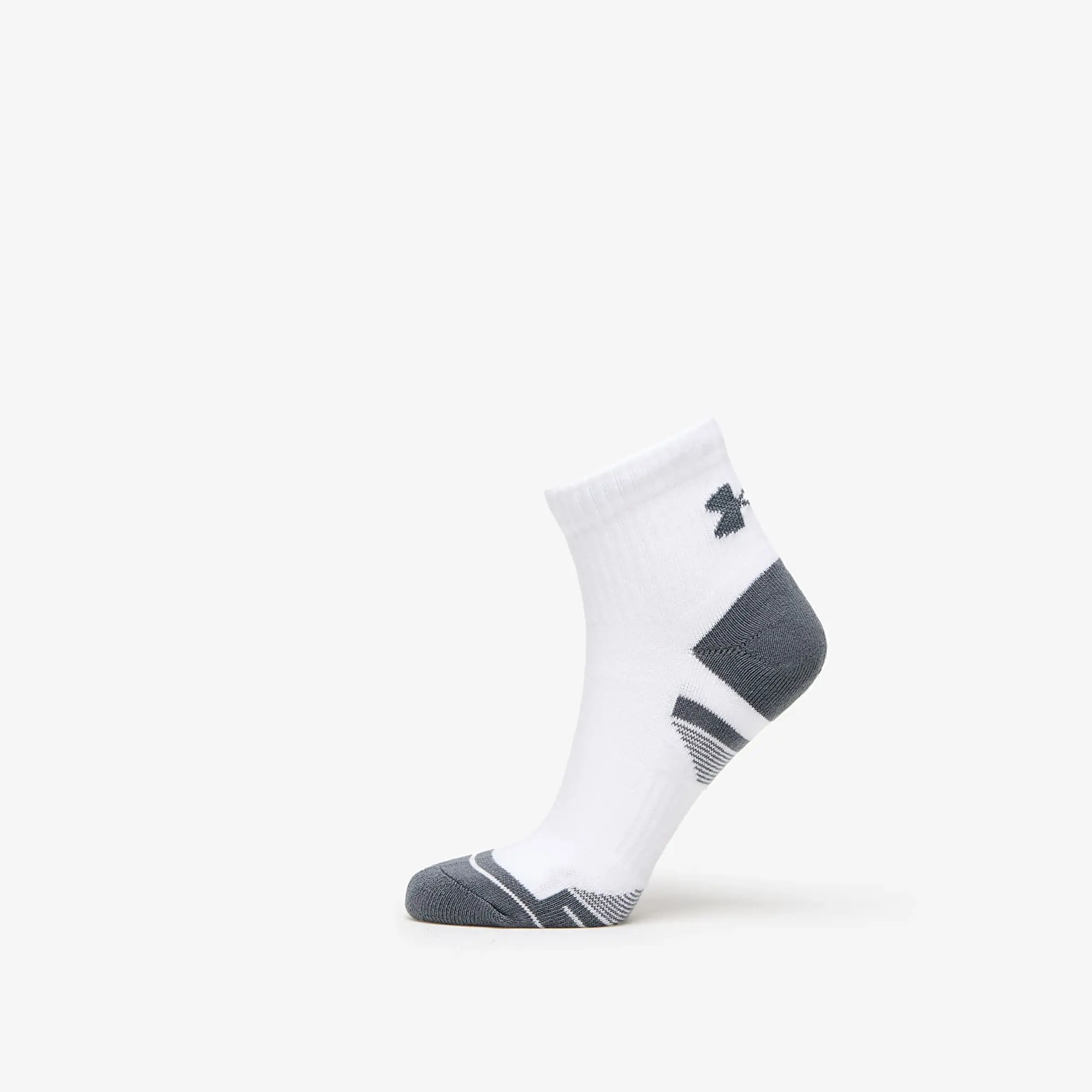 Unisex  Under Armour  Performance Cotton 3-Pack Q Under Armour rter Socks White / White / Pitch Gray XL