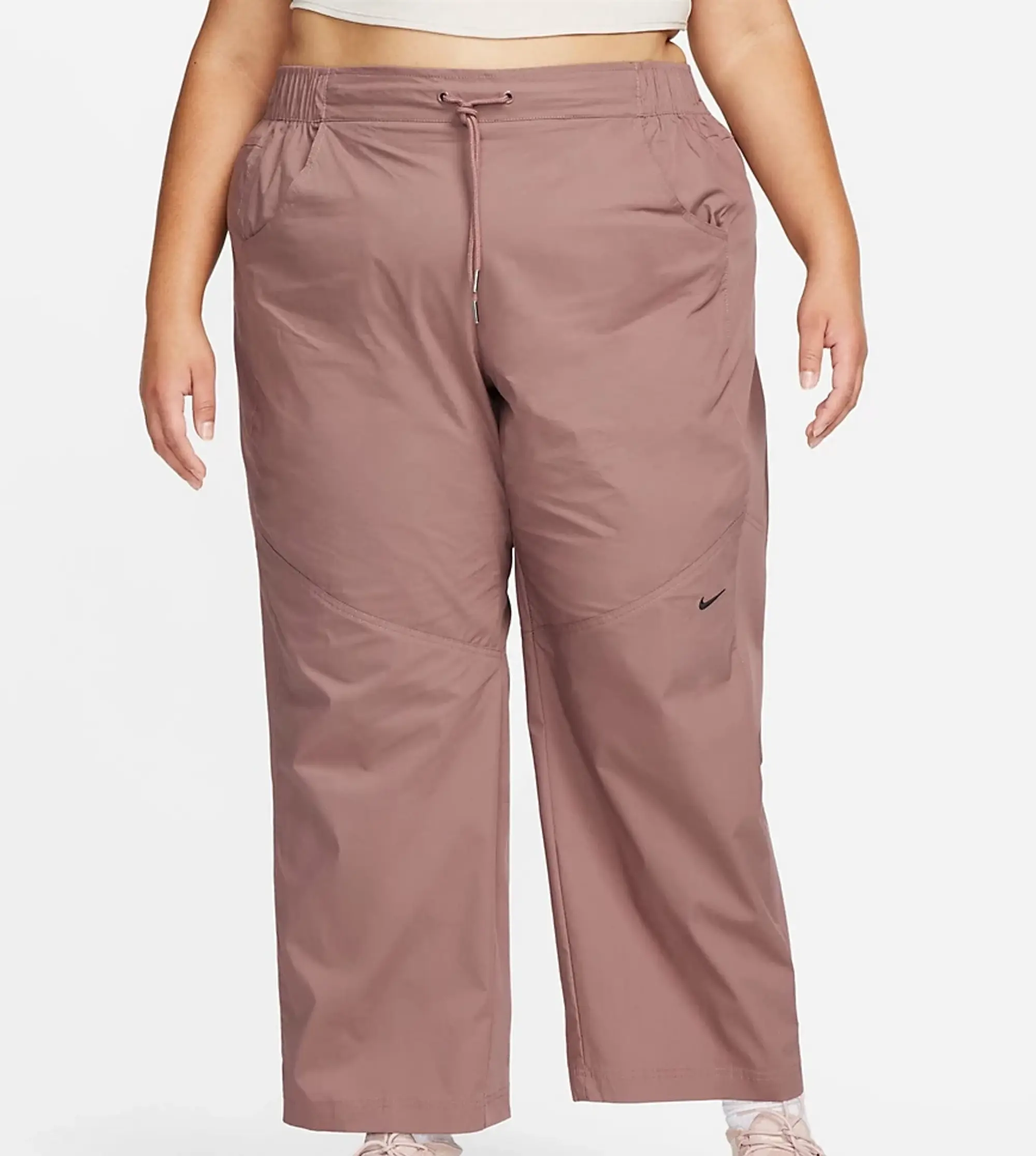 Nike Plus Essential Woven High Rise Trouser In Smokey Mauve-Neutral