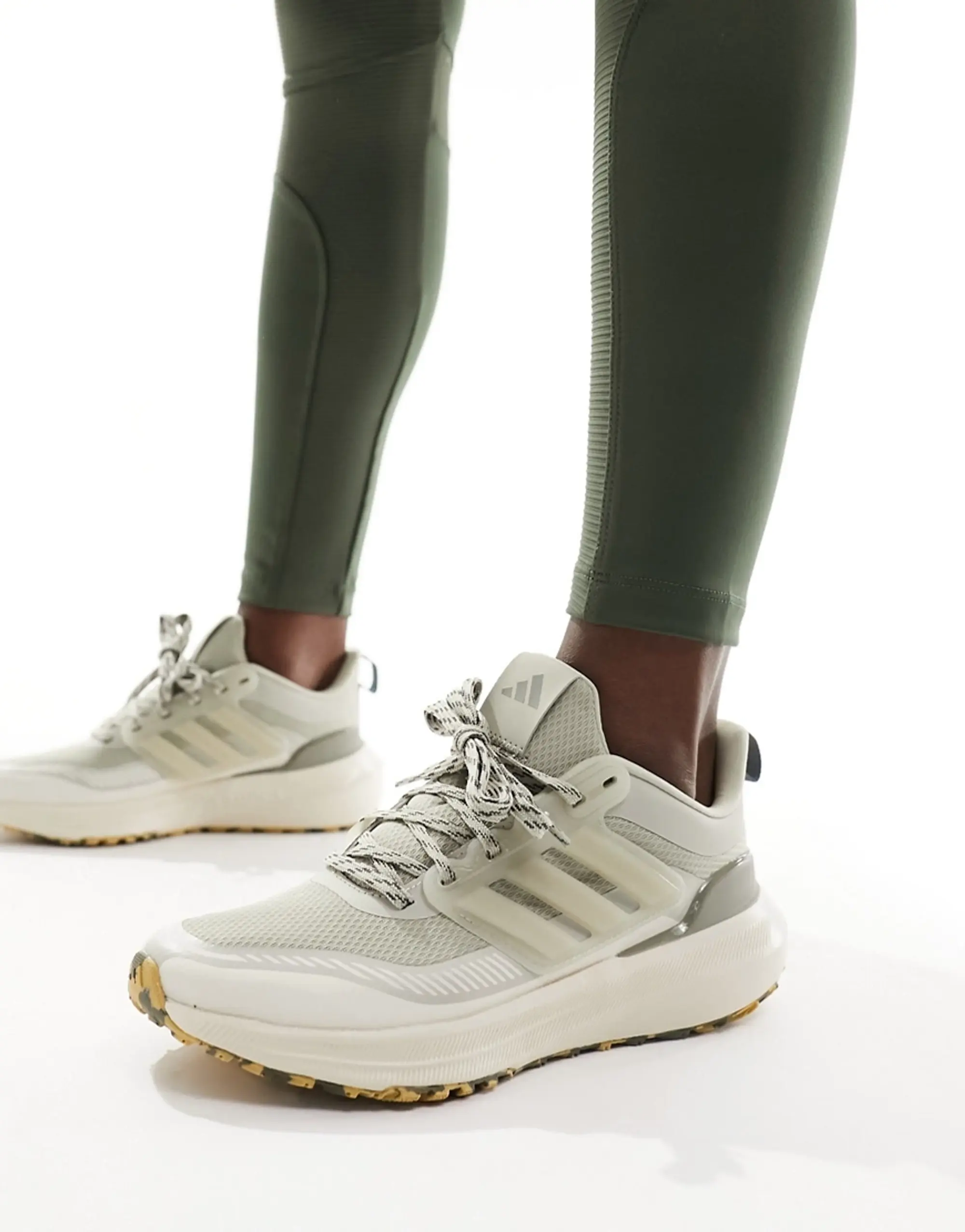 Adidas Running Ultrabounce Trainers In Beige-White
