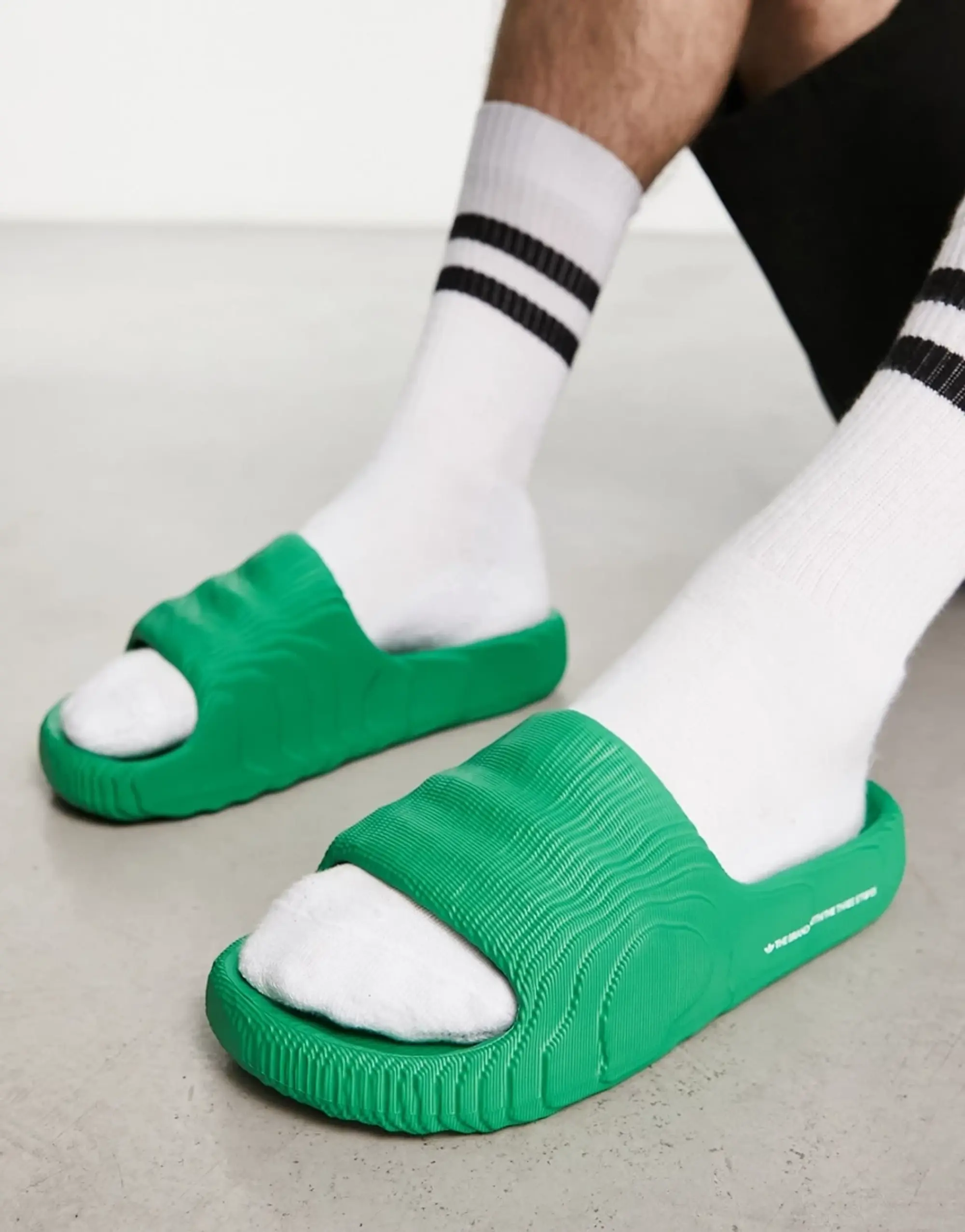 Adidas Originals Adilette 22 Slides In Collegiate Green
