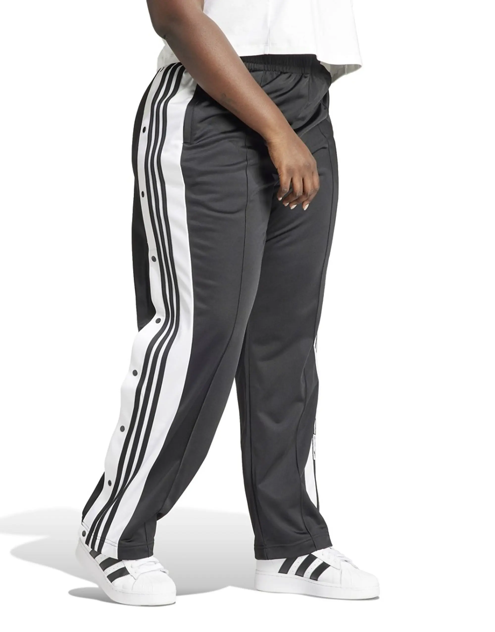 Adidas Originals Plus Adibreak Popper Pants In Black And Blue