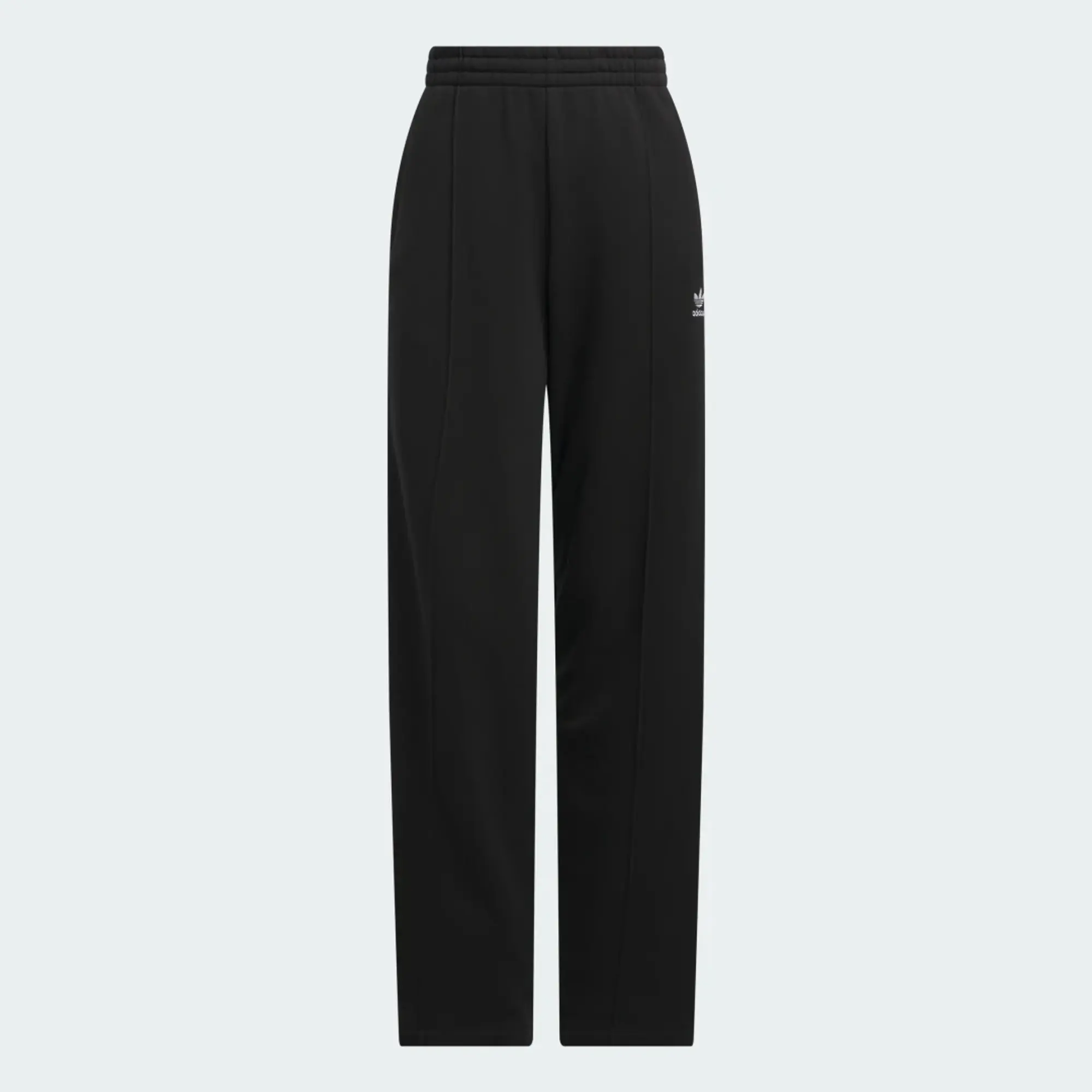 Adidas Originals 3-Stripes Loose French Terry Wide Leg Joggers In Black