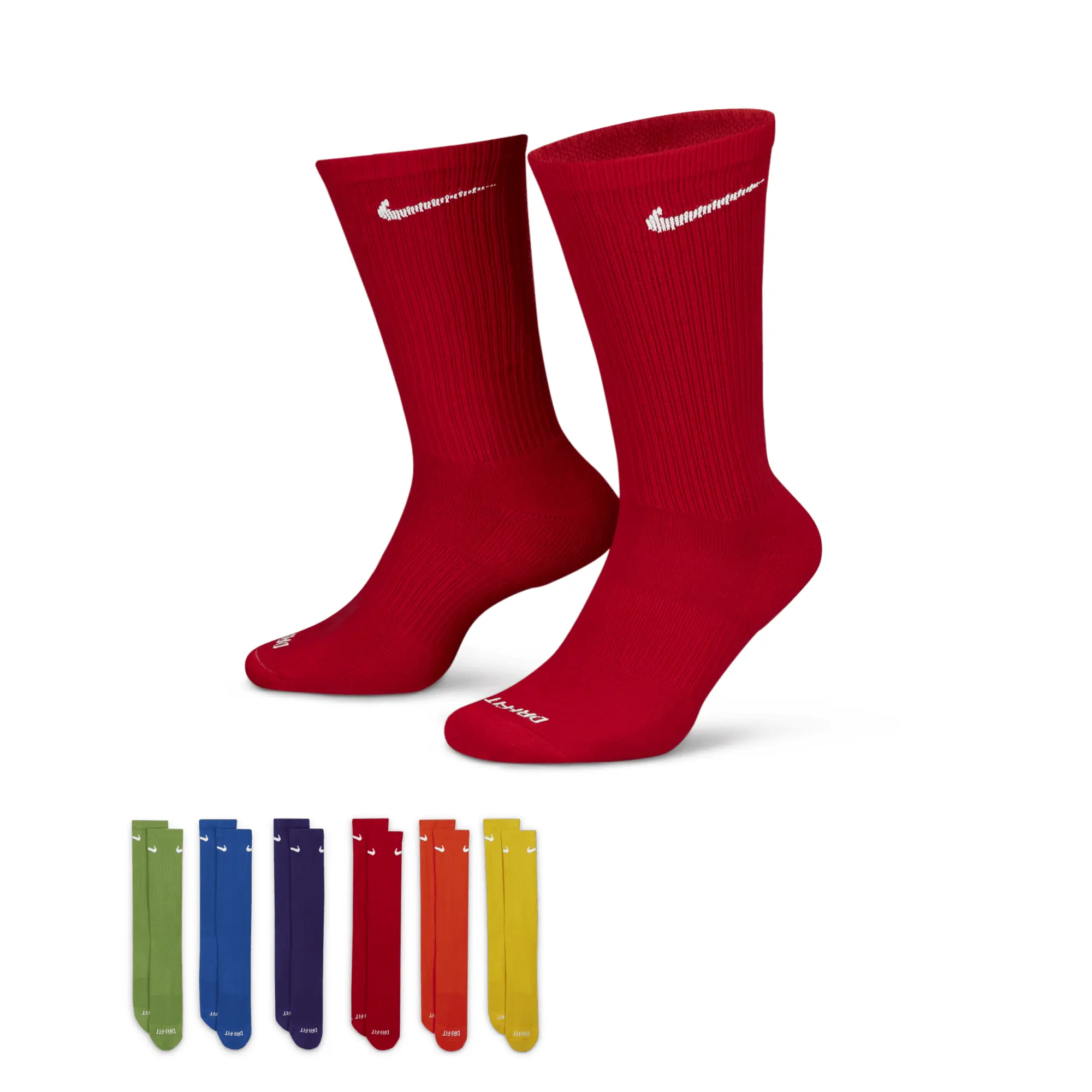 Nike 6-Pack Everyday Cushioned Training Crew Socks, Multi