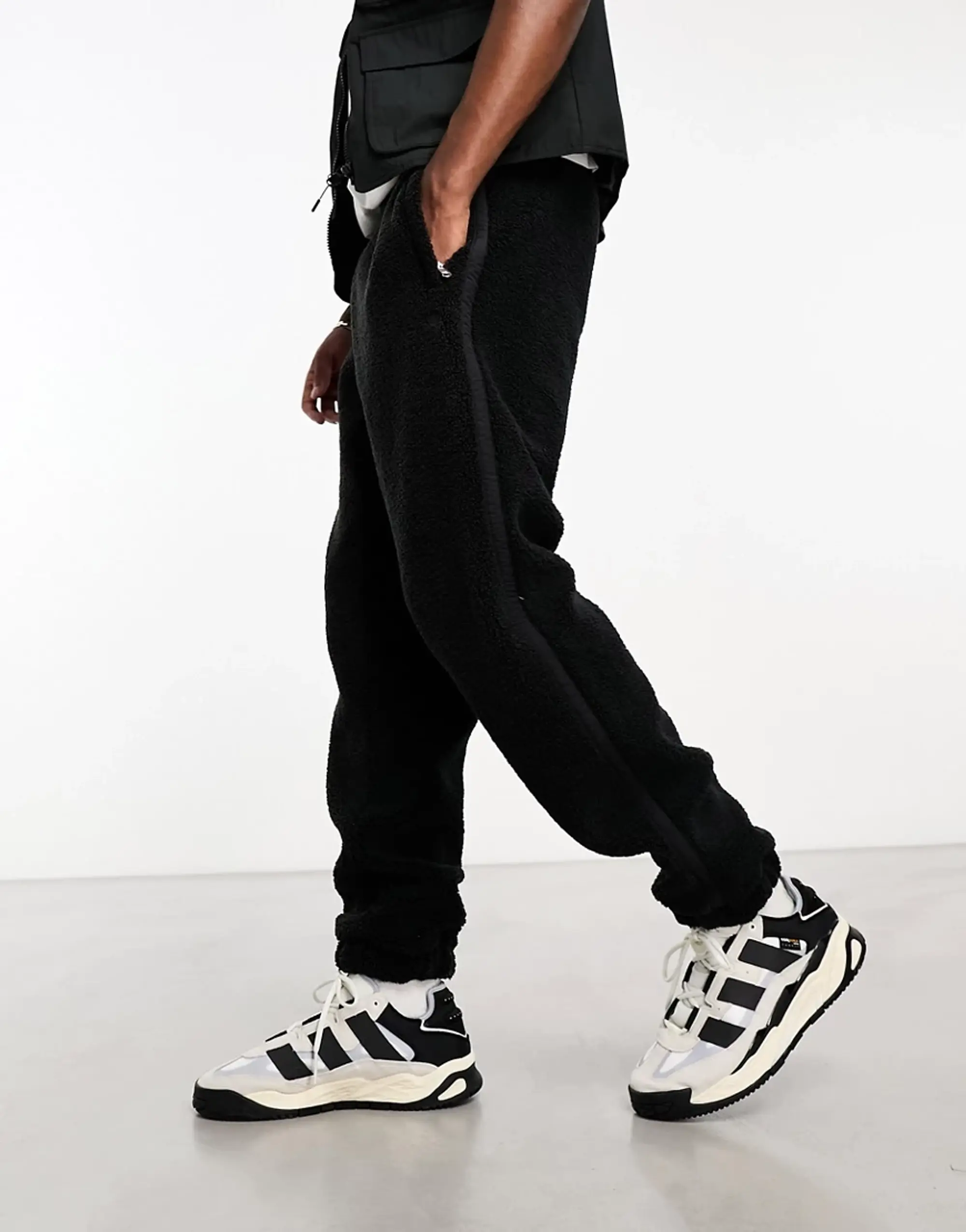 Teddy joggers black sale