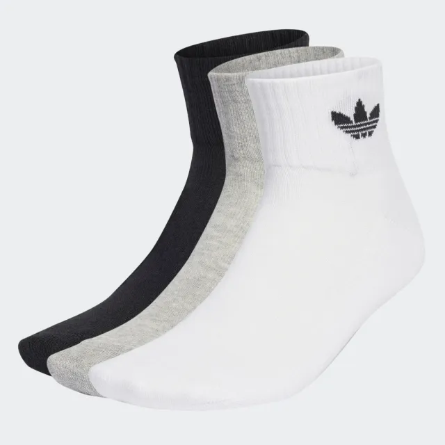 adidas Originals Adidas Mid Ankle Sock 3-Pack White/ Medium Grey ...