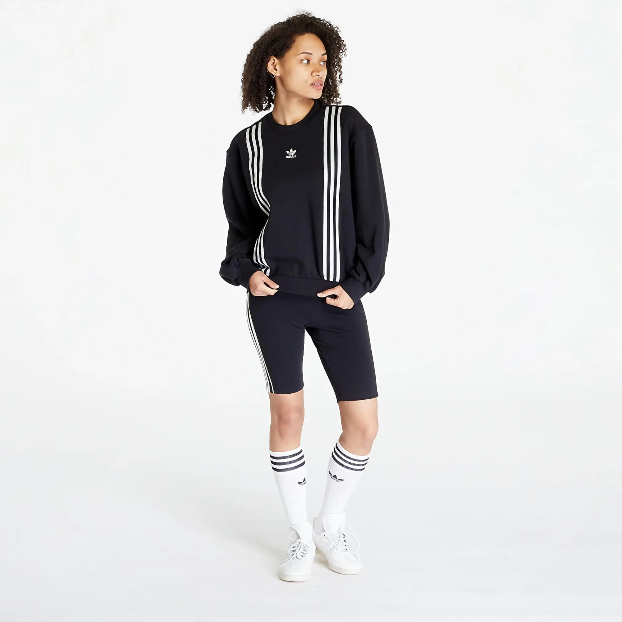 adidas Originals Sweatshirt Adidas Adicolor 70'S 3-Stripes Sweatshirt Black S-M