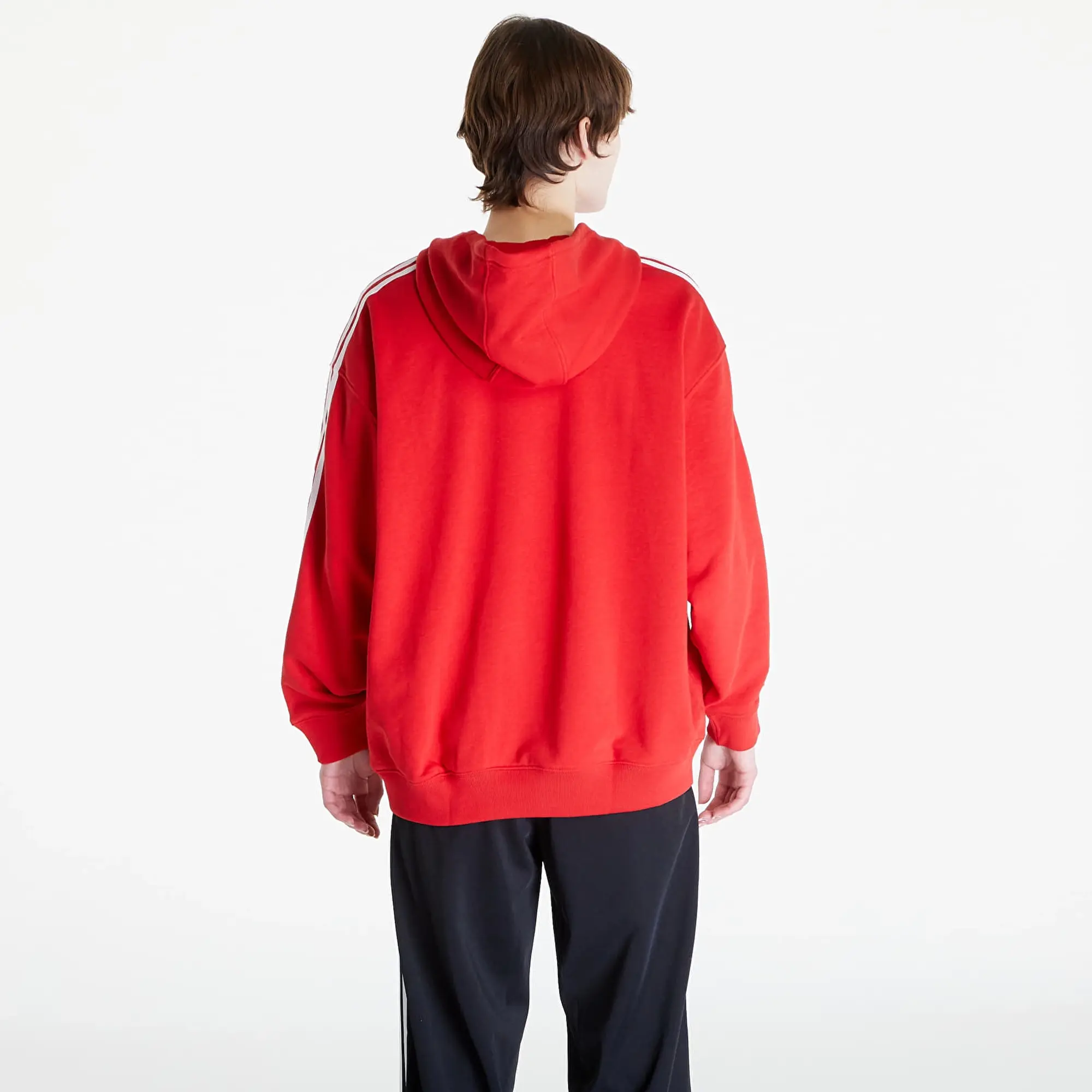 adidas Originals Women's 3 Stripe Oversized Hoodie - Red, Red