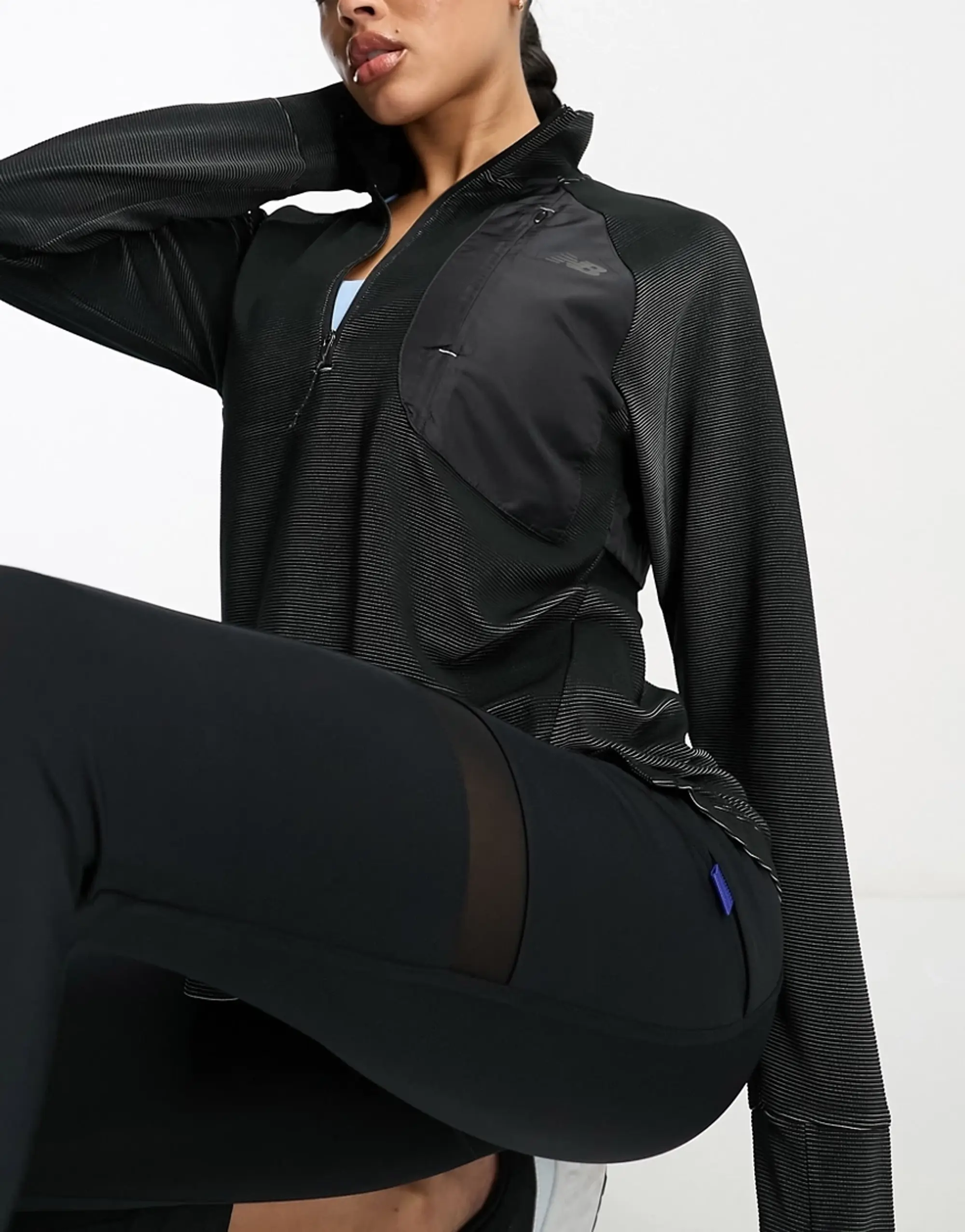 New Balance Q Speed Layer Half Zip Top In Black