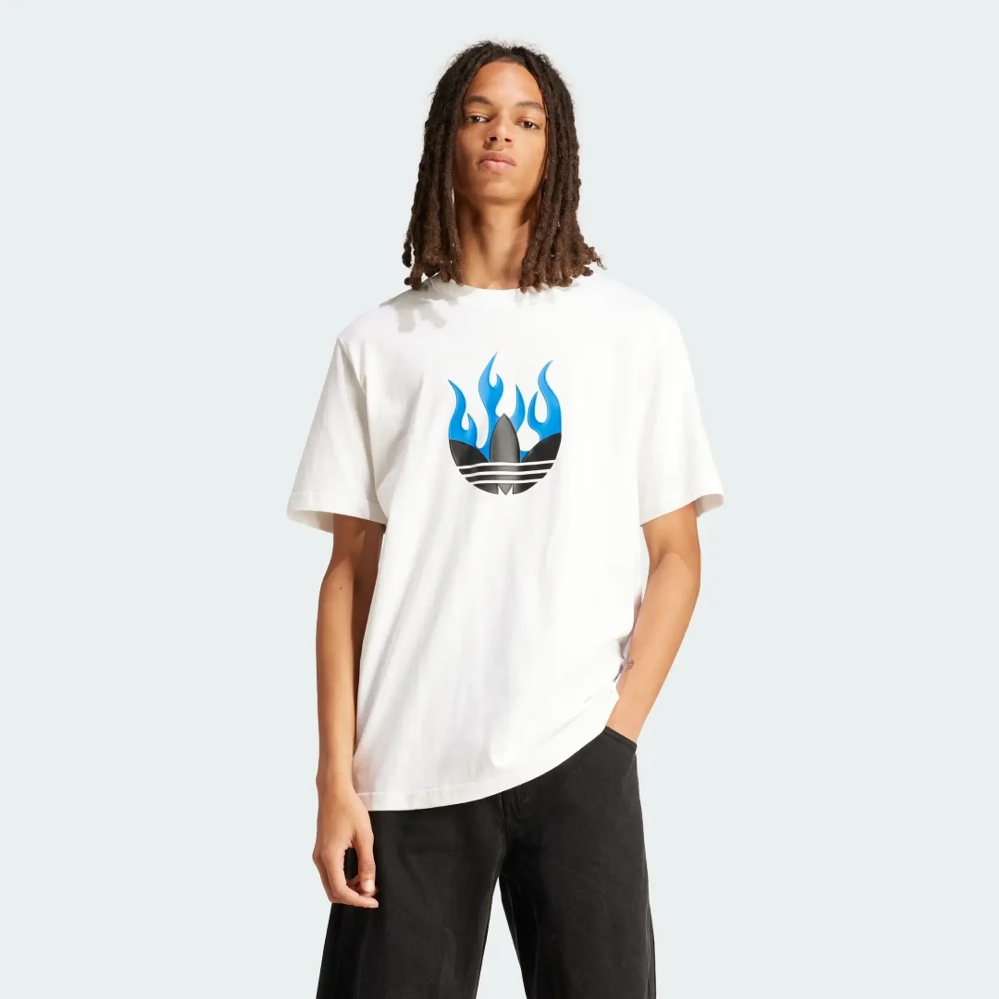 adidas Flames Logo Tee, White