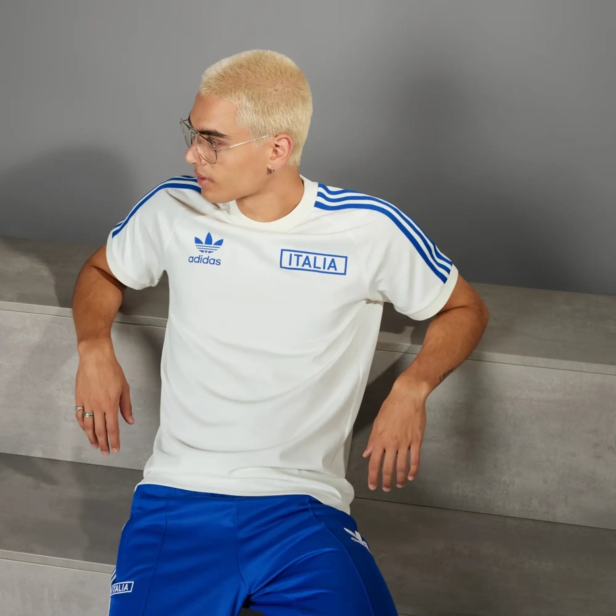 adidas originals Italy 3S T Shirt Off White
