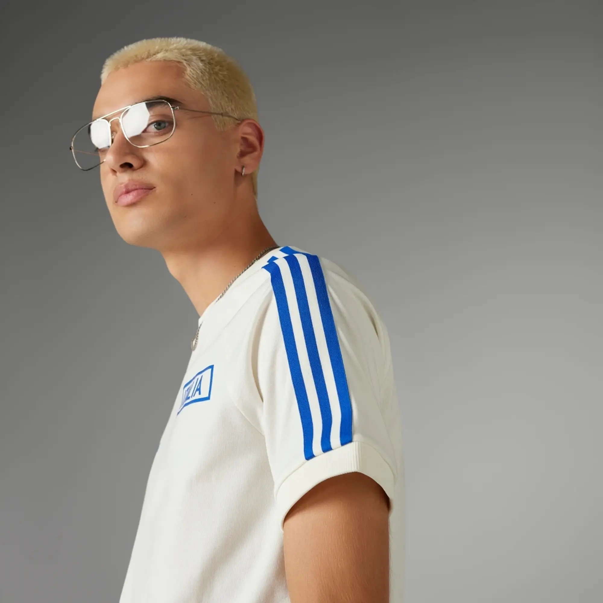 adidas originals Italy 3S T Shirt Off White
