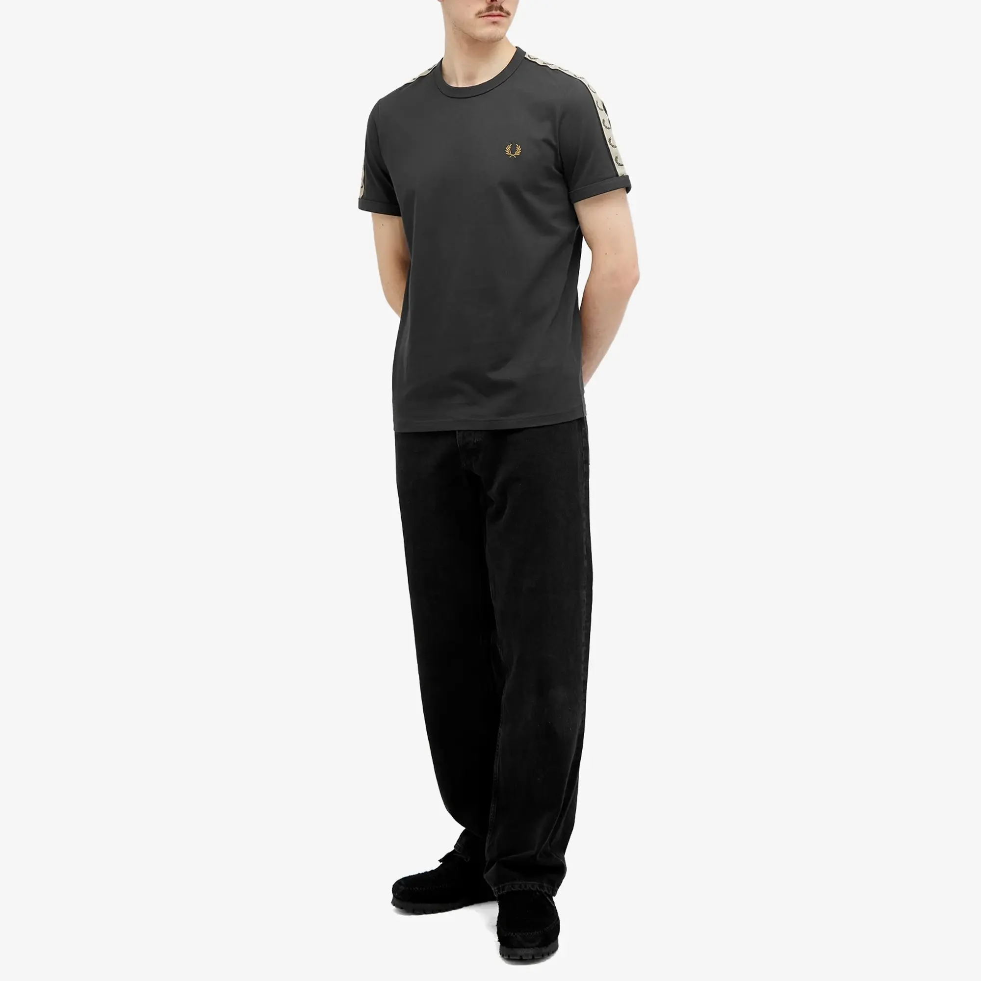 Fred Perry Contrast Tape Ringer Tee Men Shortsleeves Grey