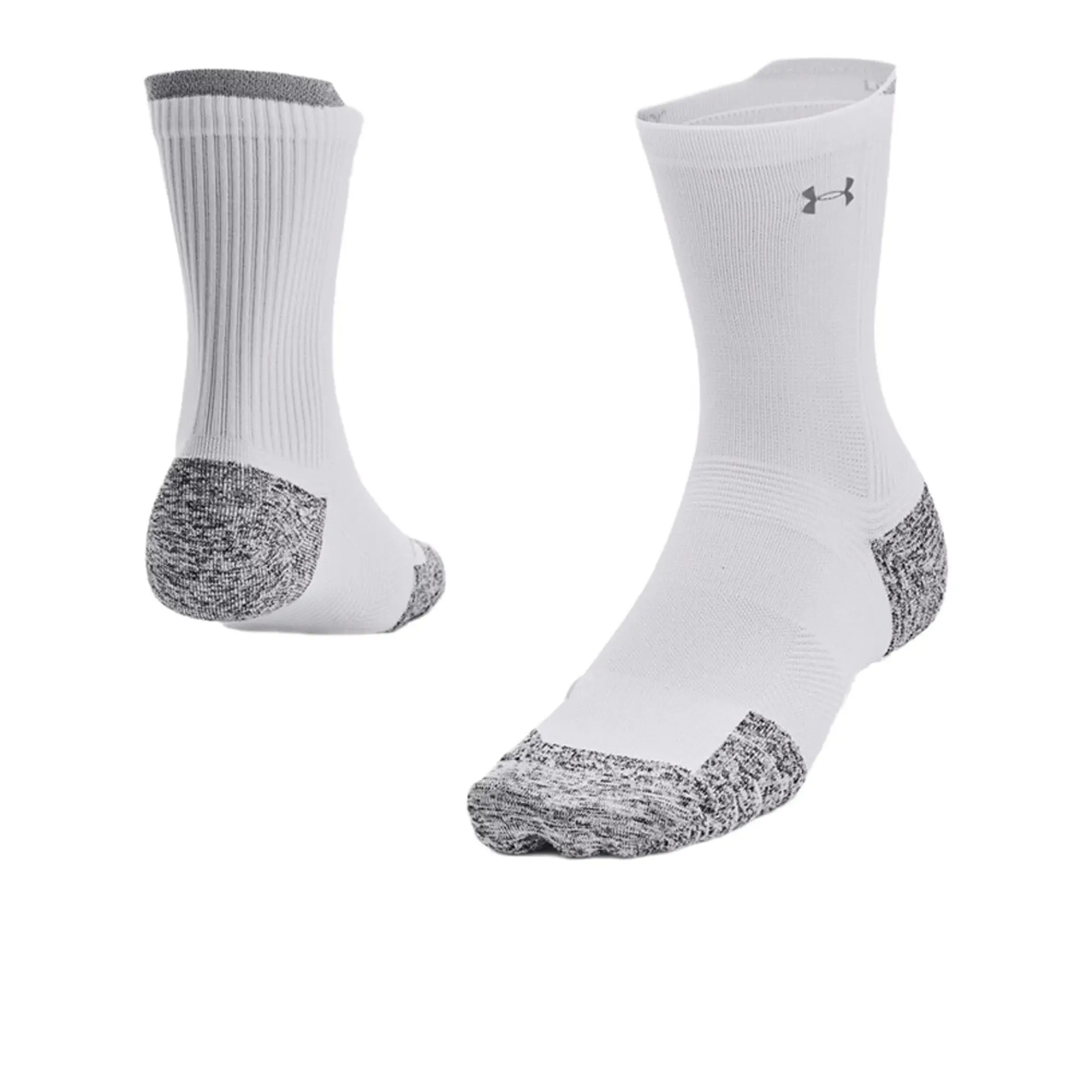 Unisex  Under Armour  ArmourDry™ Run Cushion Mid-Crew Socks White / White / Reflective S