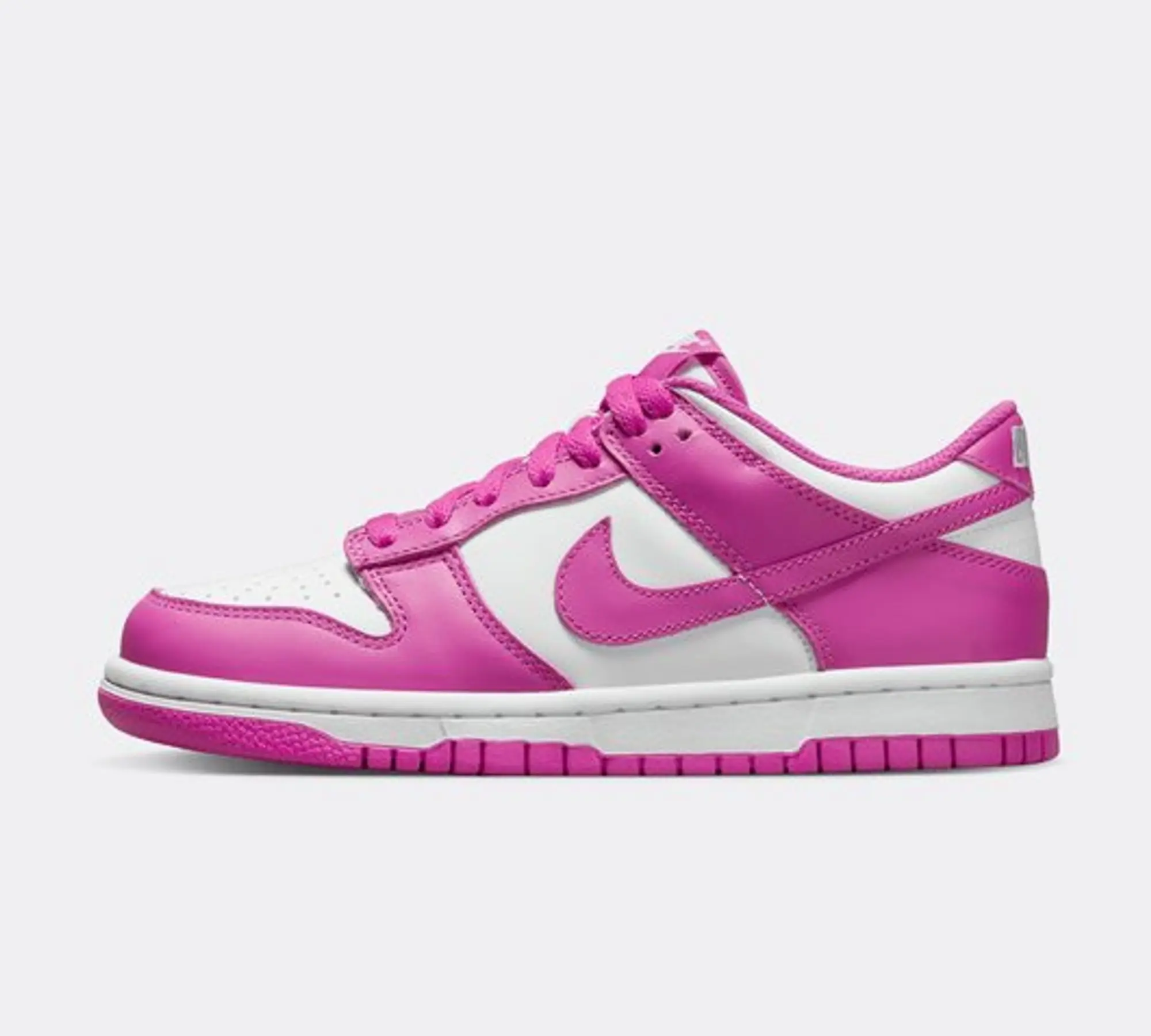 Nike Junior Dunk Low Trainer - White / Active Fuchsia