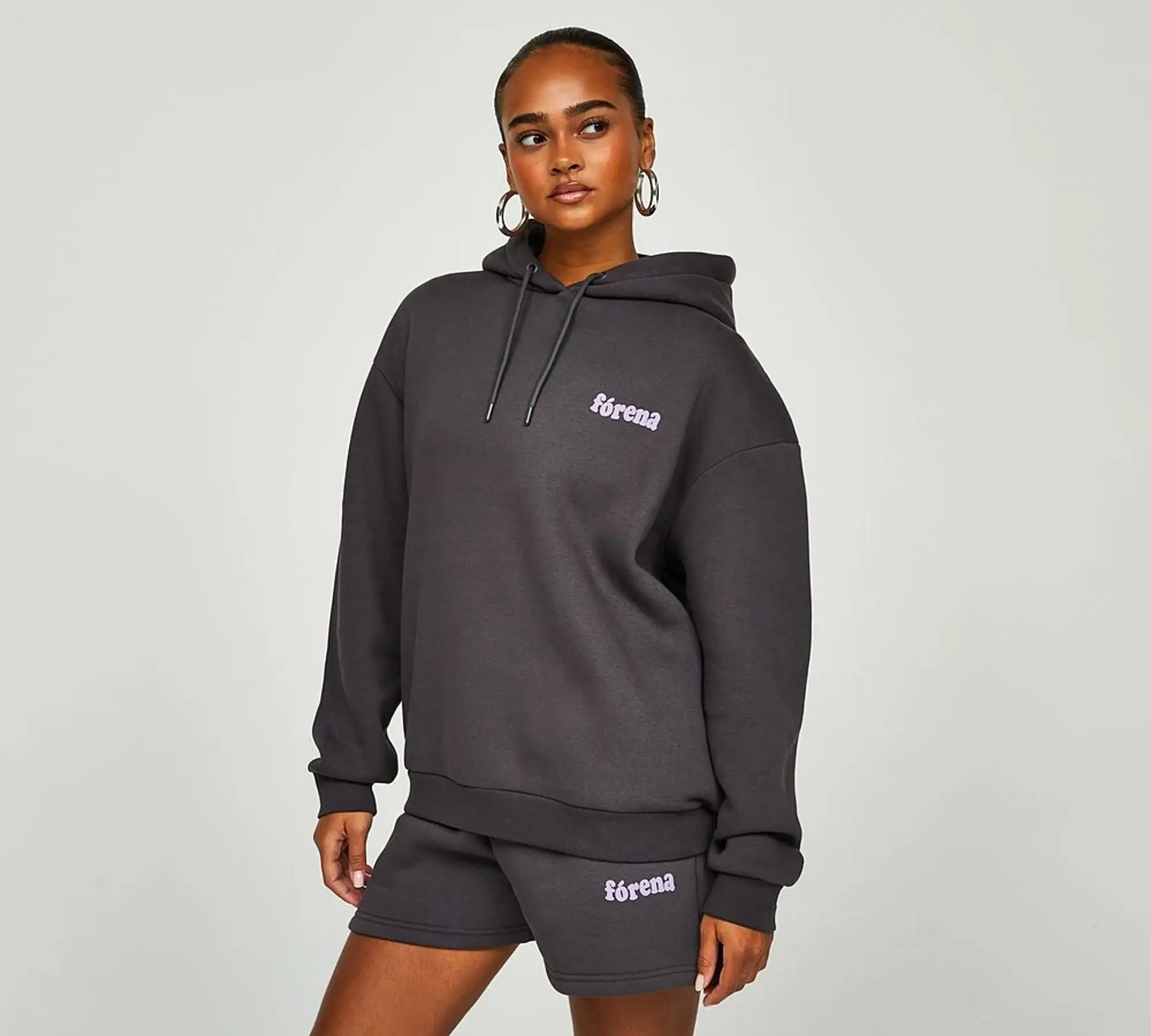 Forena Womens Good Energy Overhead Hoodie - Grey - Size M - Grey