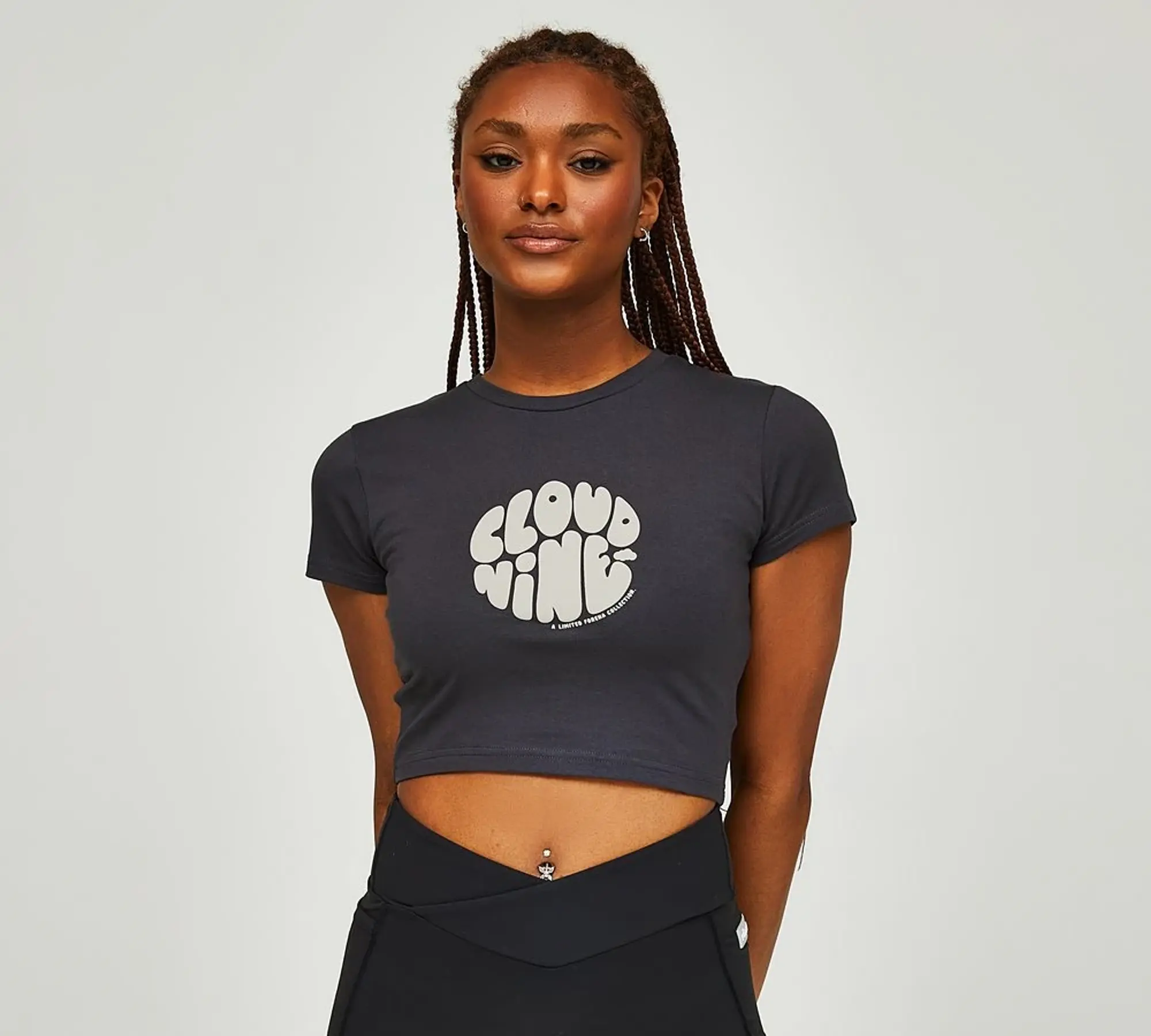 Forena Womens Cloud Nine Baby T-Shirt - Grey - Size XL - Grey