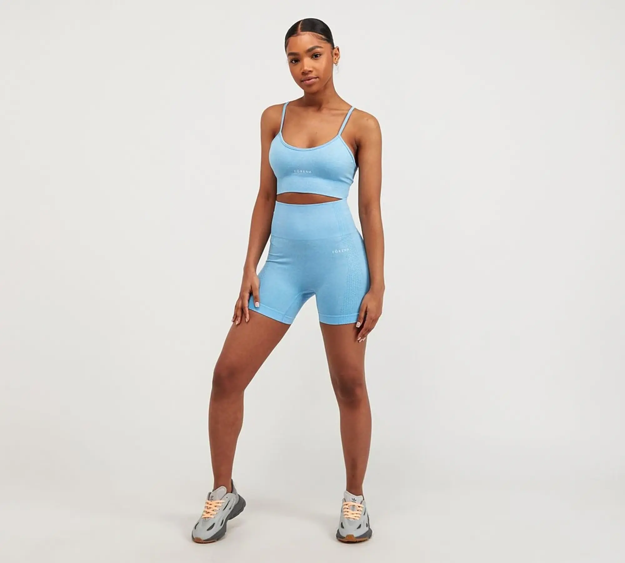 Forena Womens Seamless Hi-Waisted 5 Inch Short - Blue - Size XS/S - Blue