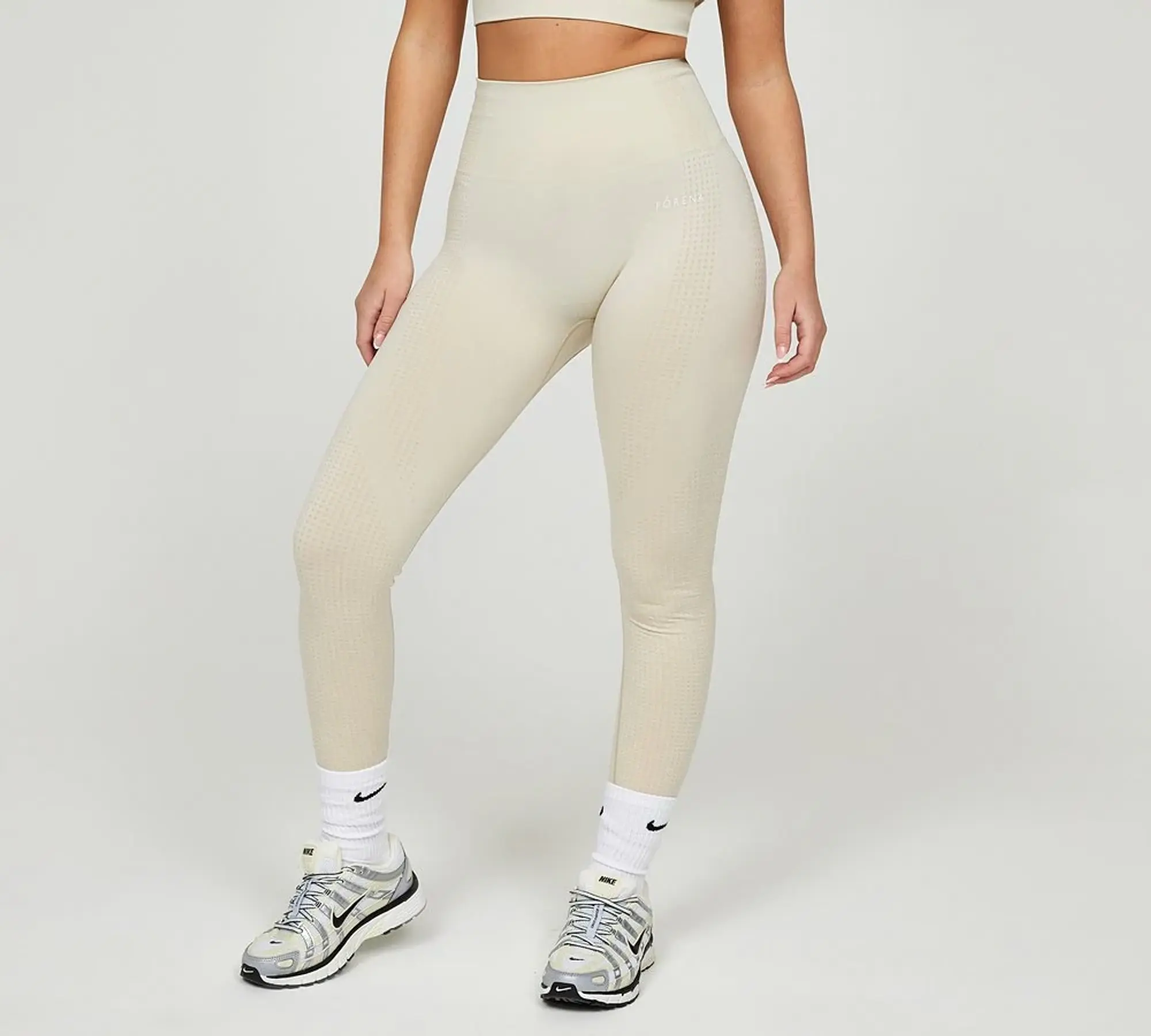 Forena Womens Seamless Hi-Waist Contour Legging - Beige - Size M/L - Beige