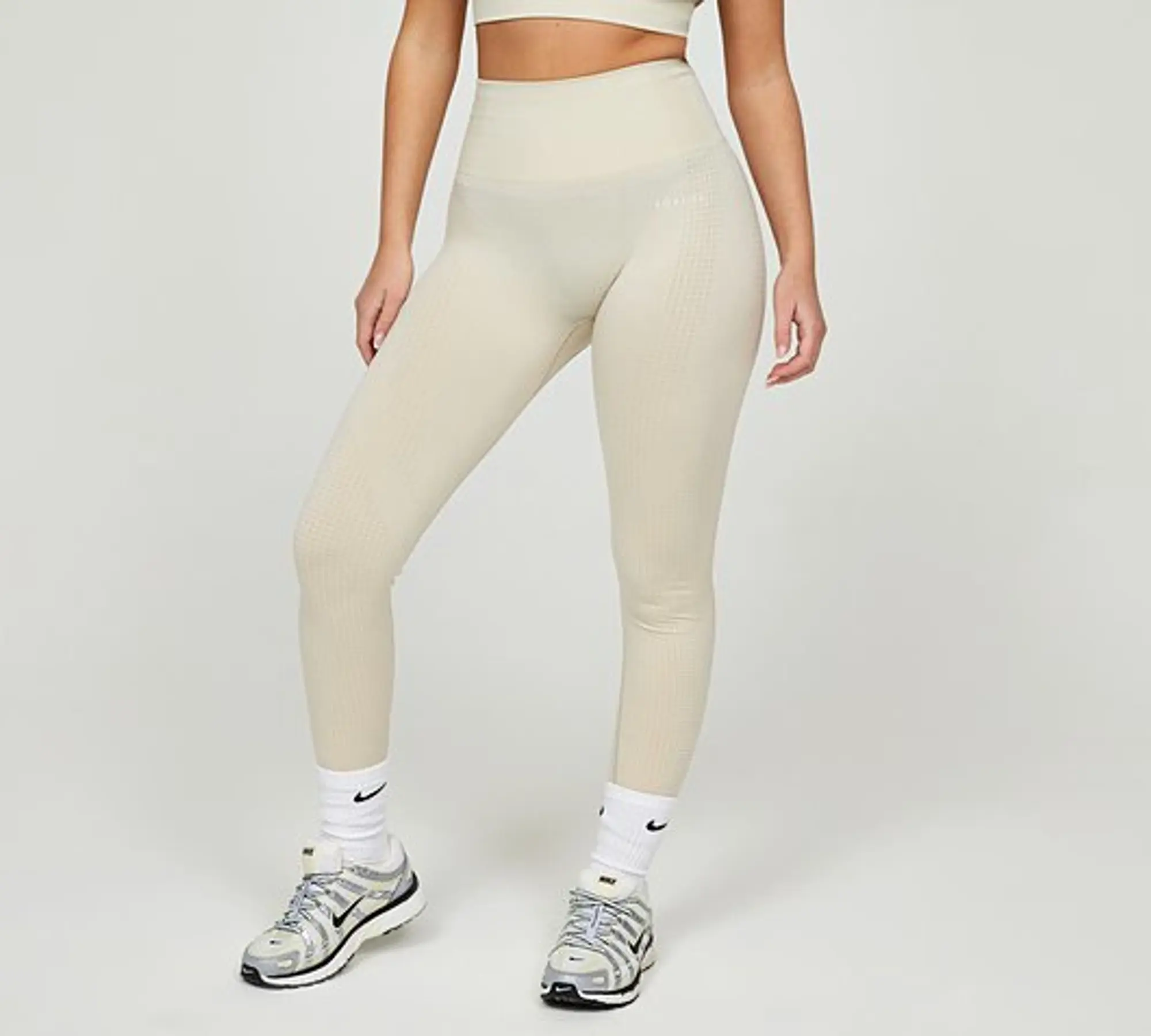 Forena Womens Seamless Hi-Waist Contour Legging - Beige - Size M/L - Beige