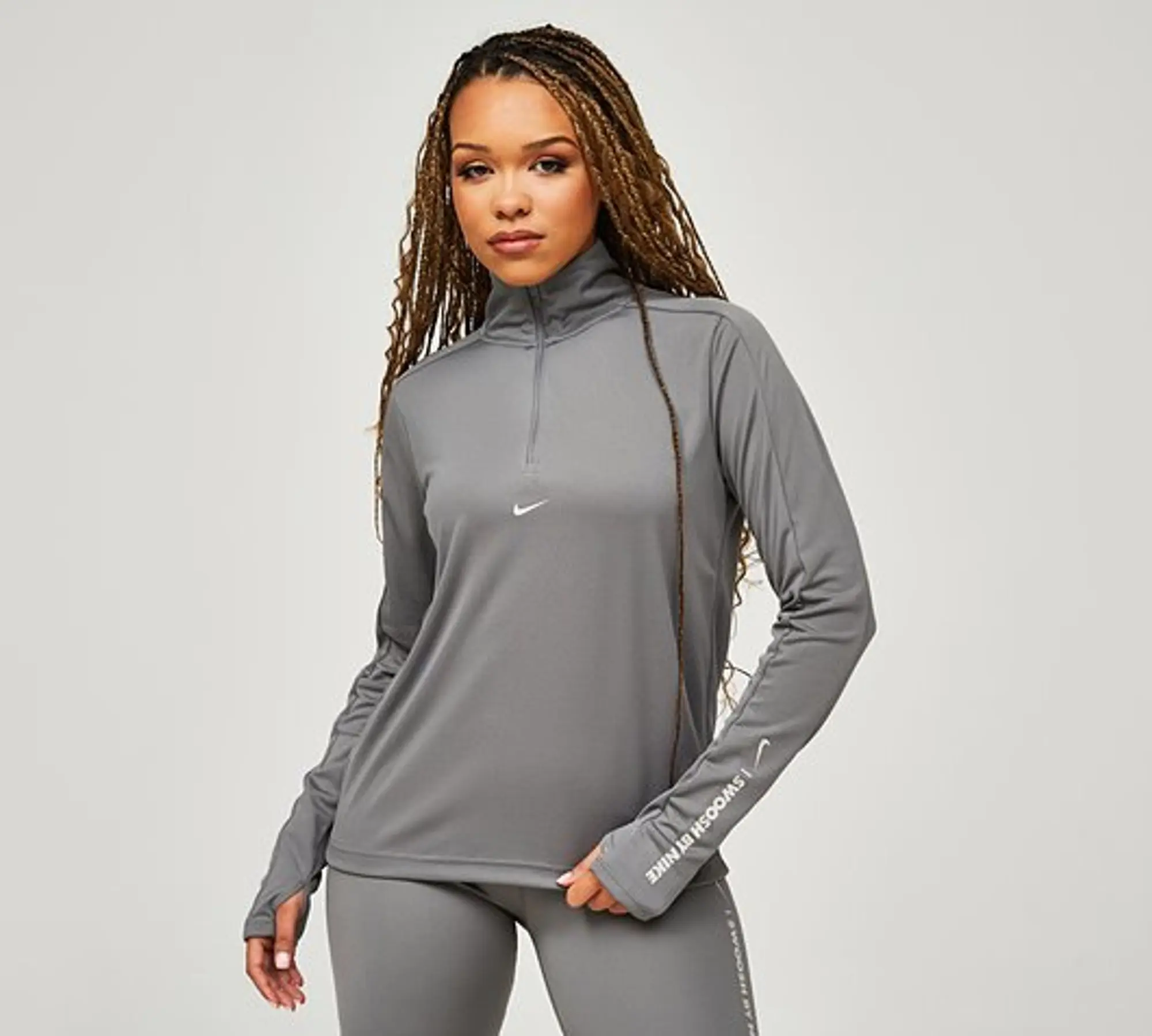 Nike quarter zip womens grey sale