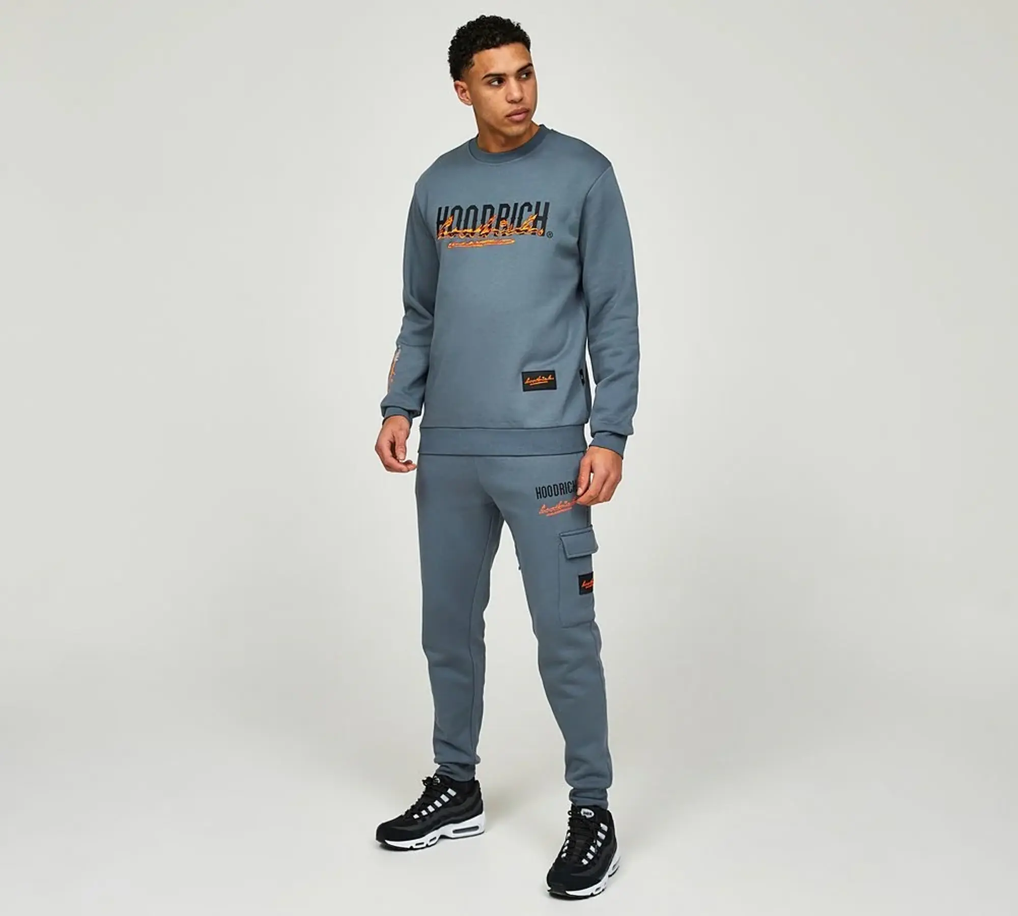 Hoodrich OG Flames Fleece Jogger - Grey - Size XL - Grey