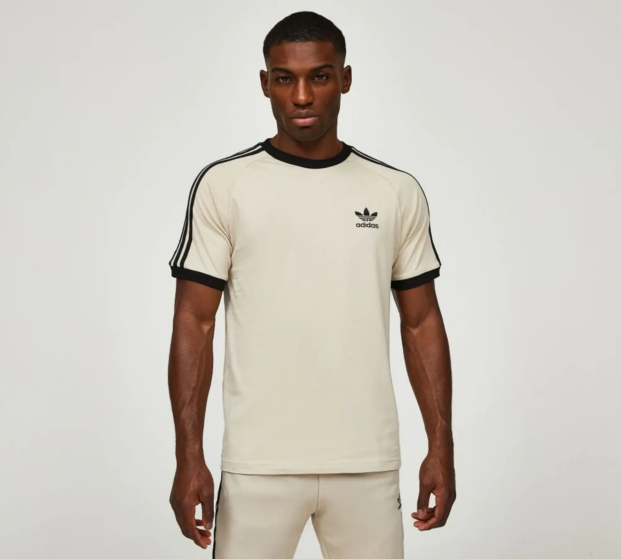 Beige adidas t shirt deals