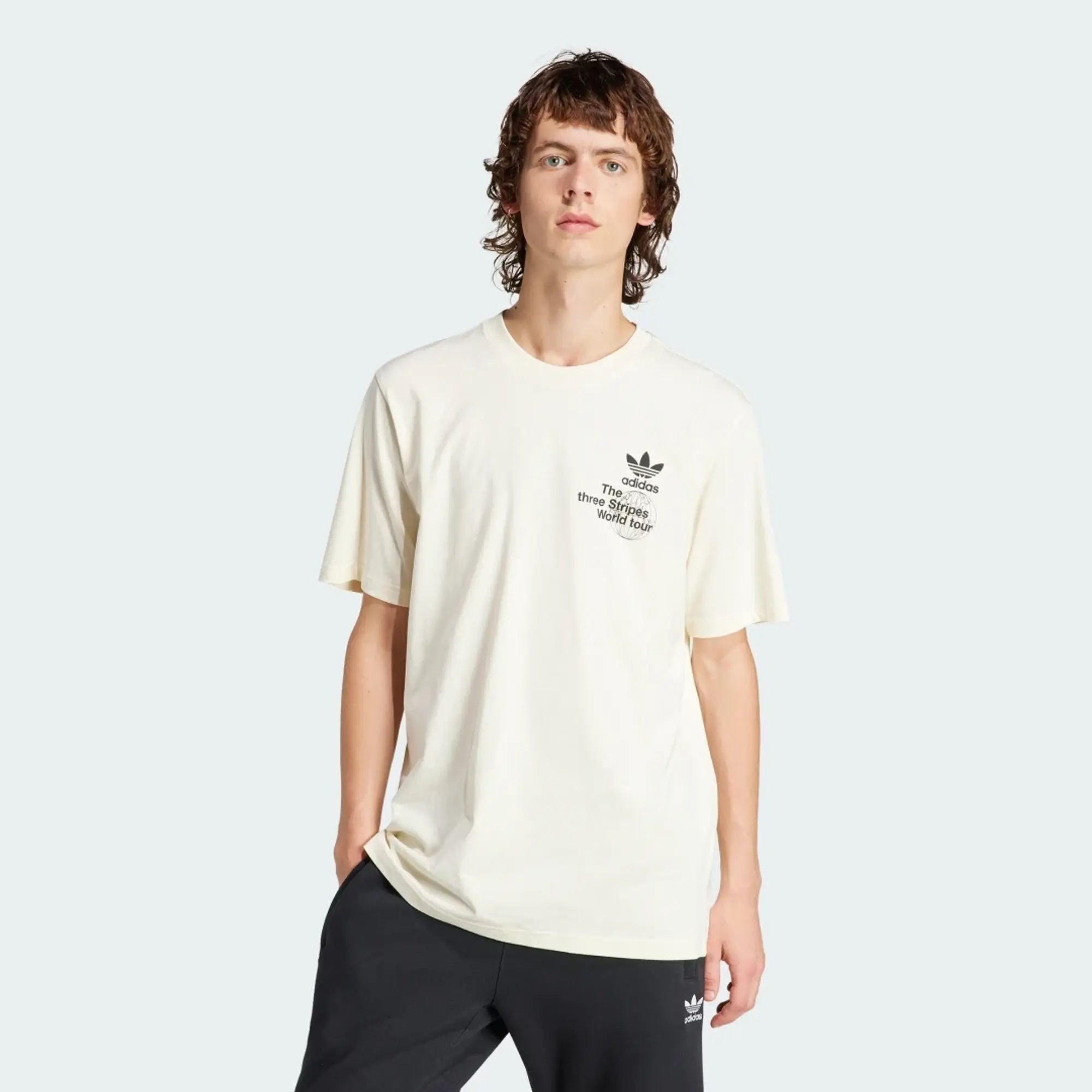 adidas Originals Worldwide T Shirt Cream Size 2XL Cream IS2902 FOOTY.COM