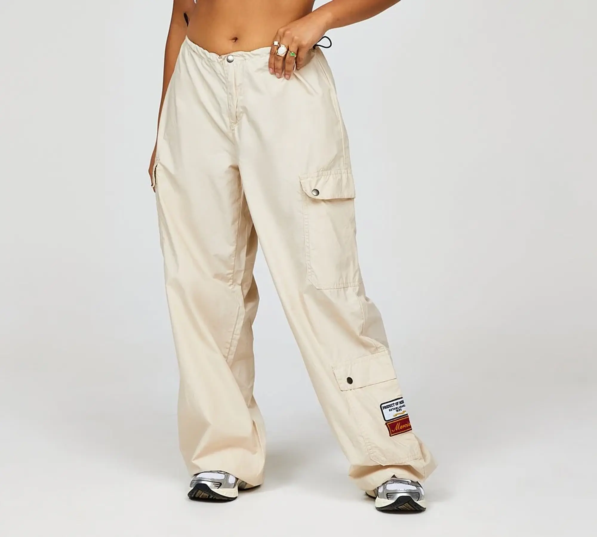 Mercier Womens Original Badge Parachute Pant - Coconut