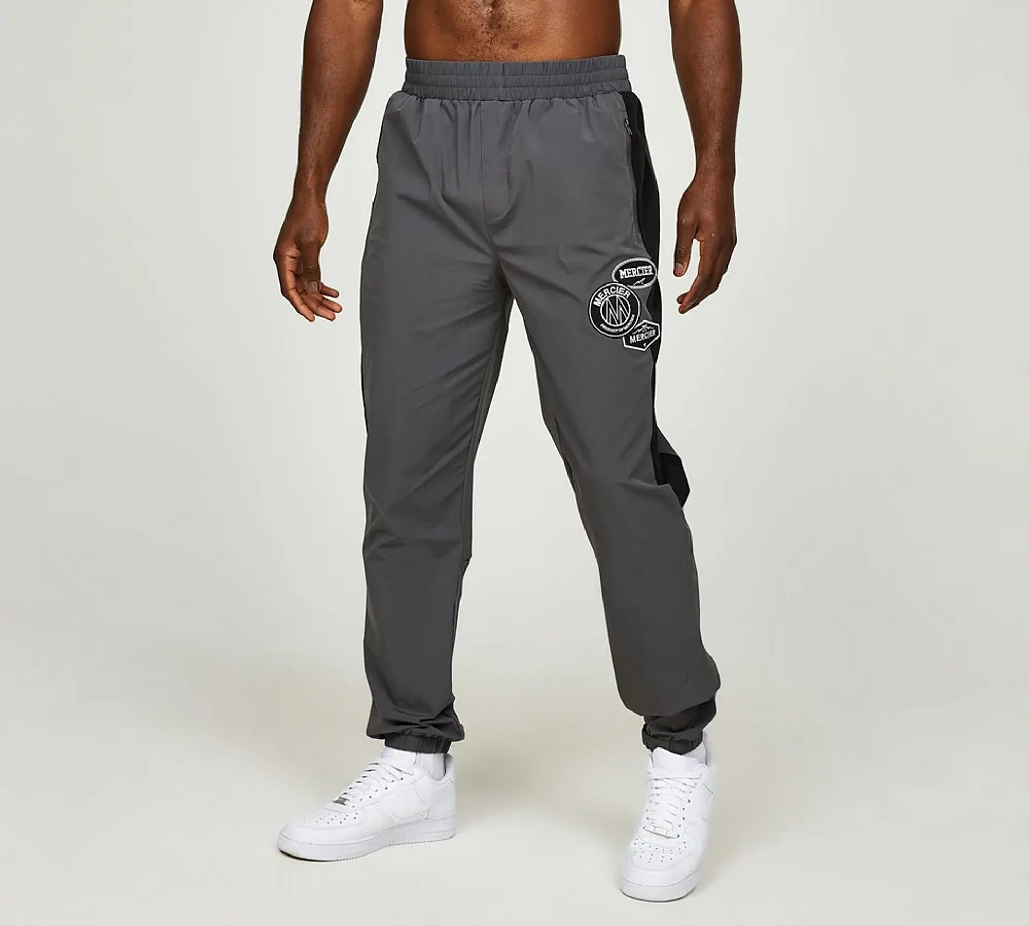 Mercier Contrast Badge Sport Woven Pant - Grey - Size L - Grey