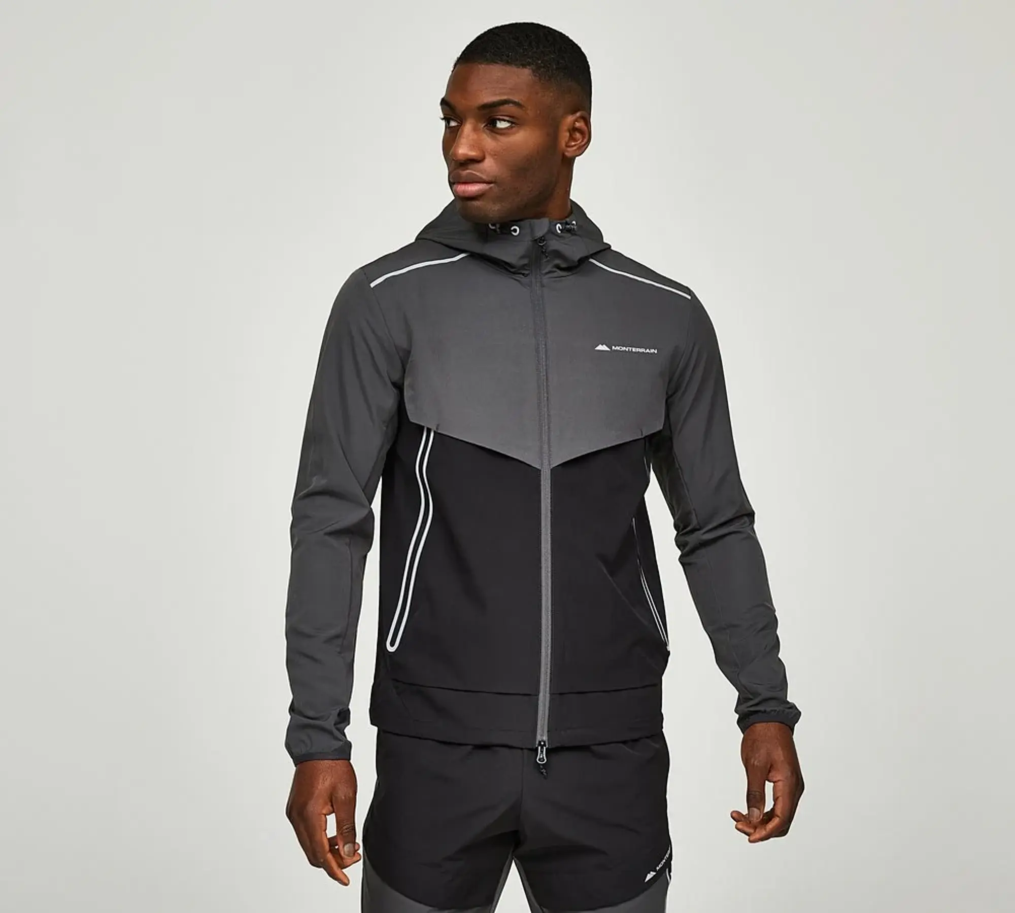 Monterrain Refraction Woven Running Jacket - Grey - Size L - Grey