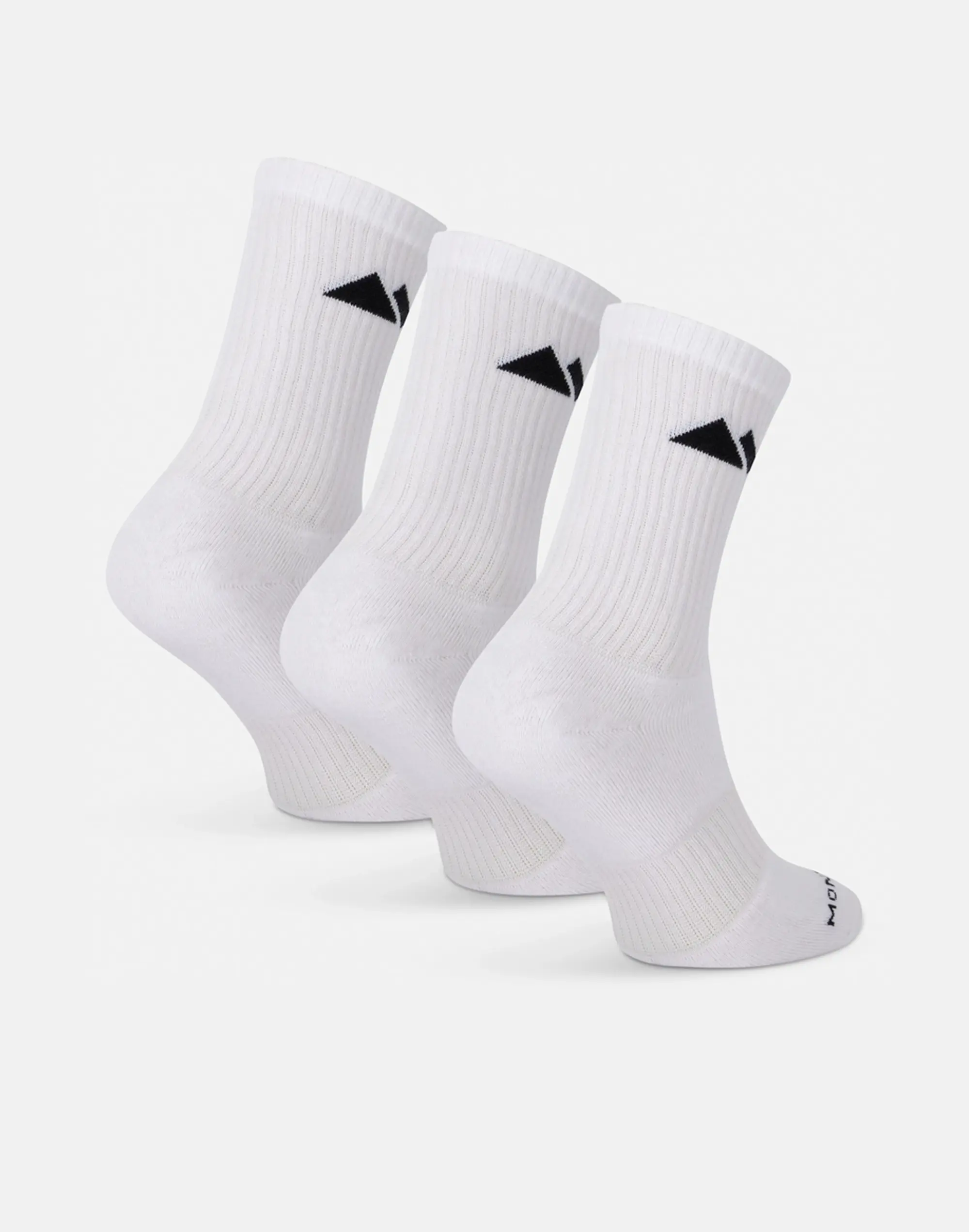 Monterrain Form Core Cushioned 3 Pack Sock - Black - Size 8-11 - Black