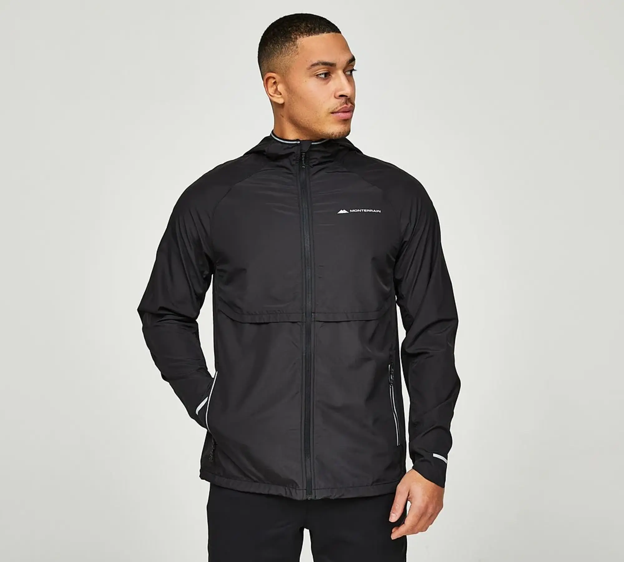 Monterrain Strategy Zip Thru Running Jacket - Black - Size S - Black