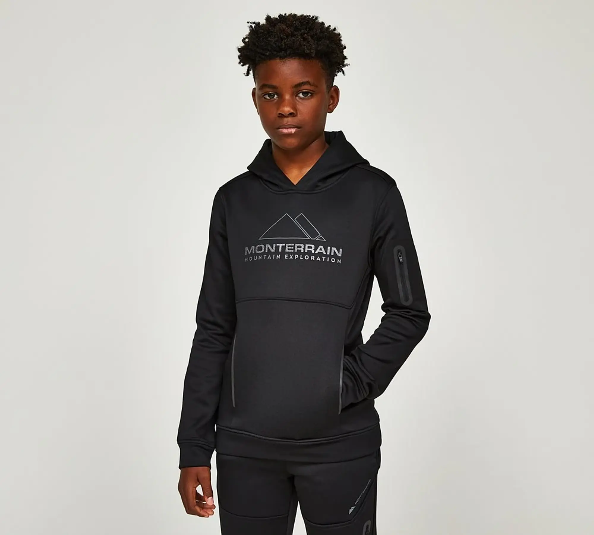 Monterrain Junior Swift Overhead Hoodie - Black - Size L/B - Black