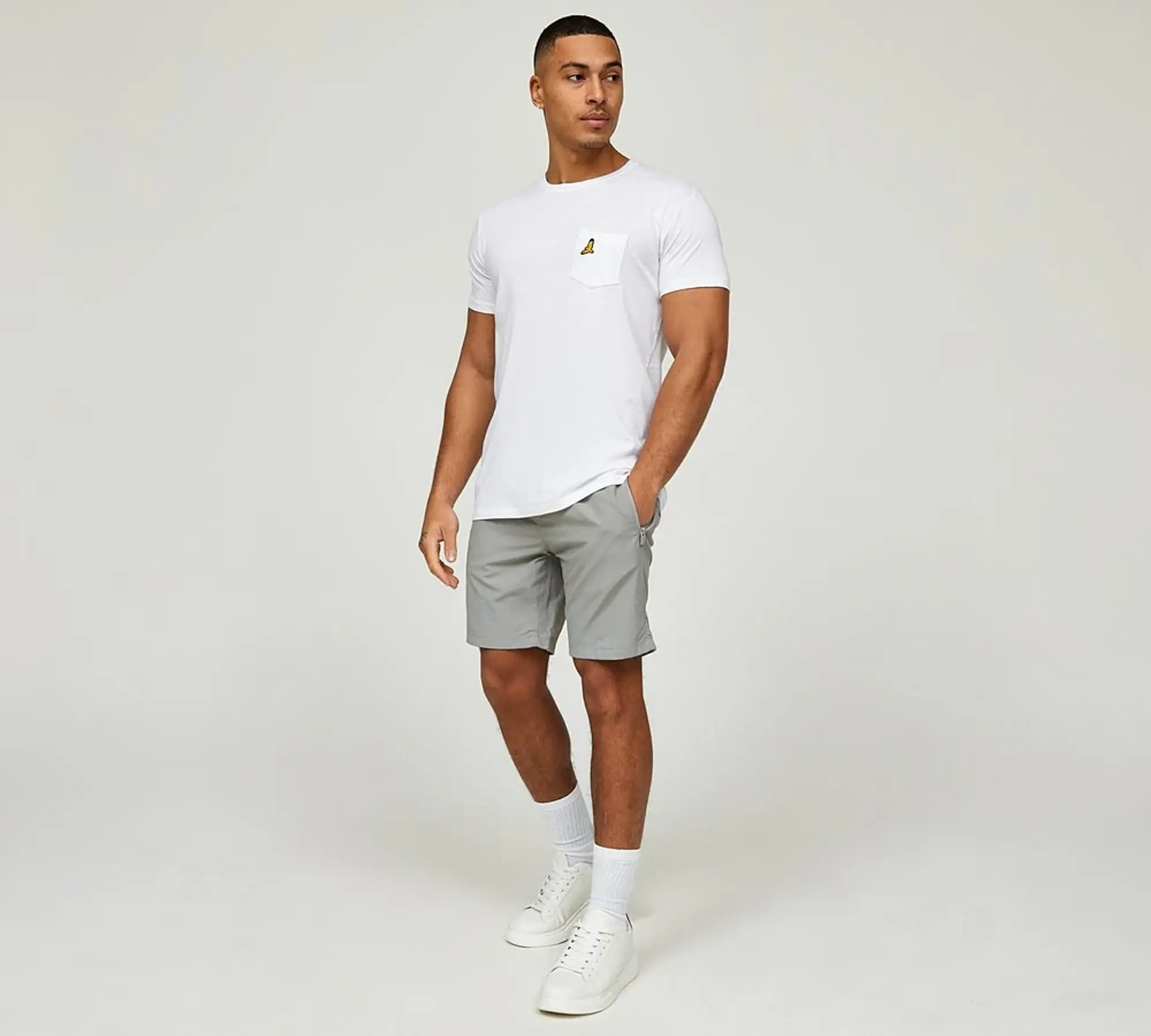 Brave Soul Tech Zip Short - Grey - Size L - Grey