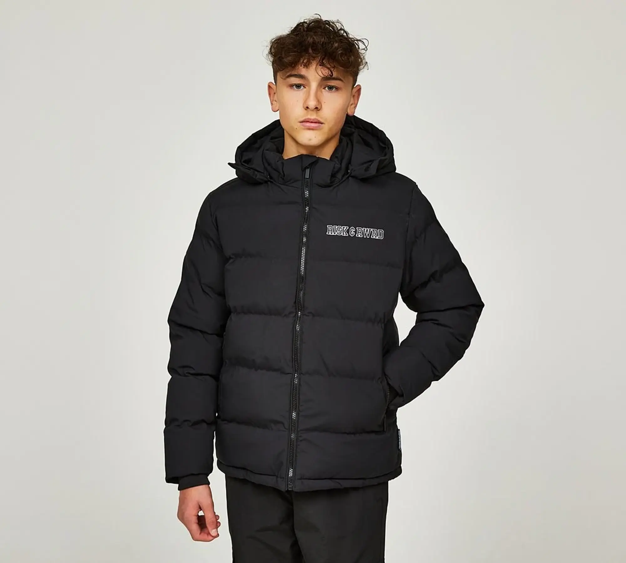 Risk and Reward Junior Upload Puffer Jacket - Black - Size XL/B - Black