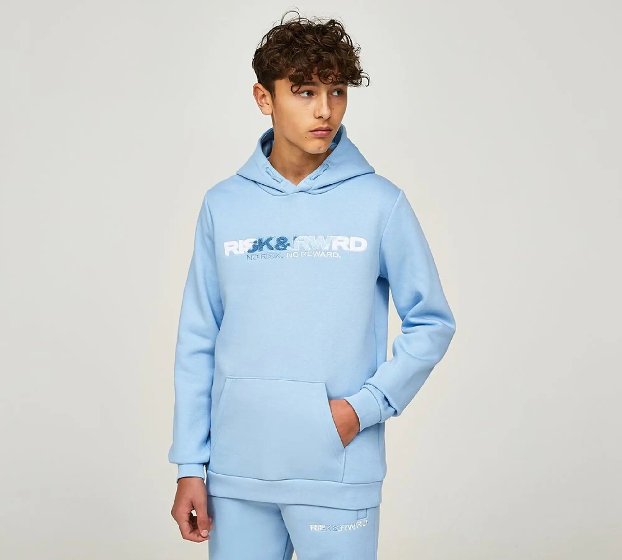 Risk and Reward Junior Split Overhead Hoodie - Blue - Size S/B - Blue