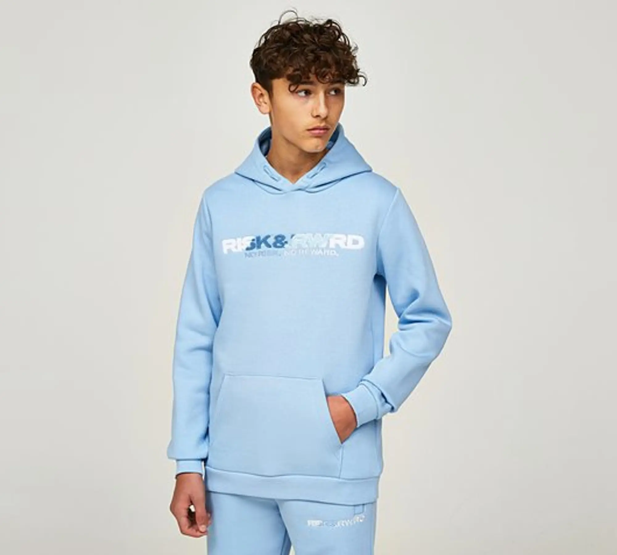 Risk and Reward Junior Split Overhead Hoodie - Blue - Size S/B - Blue