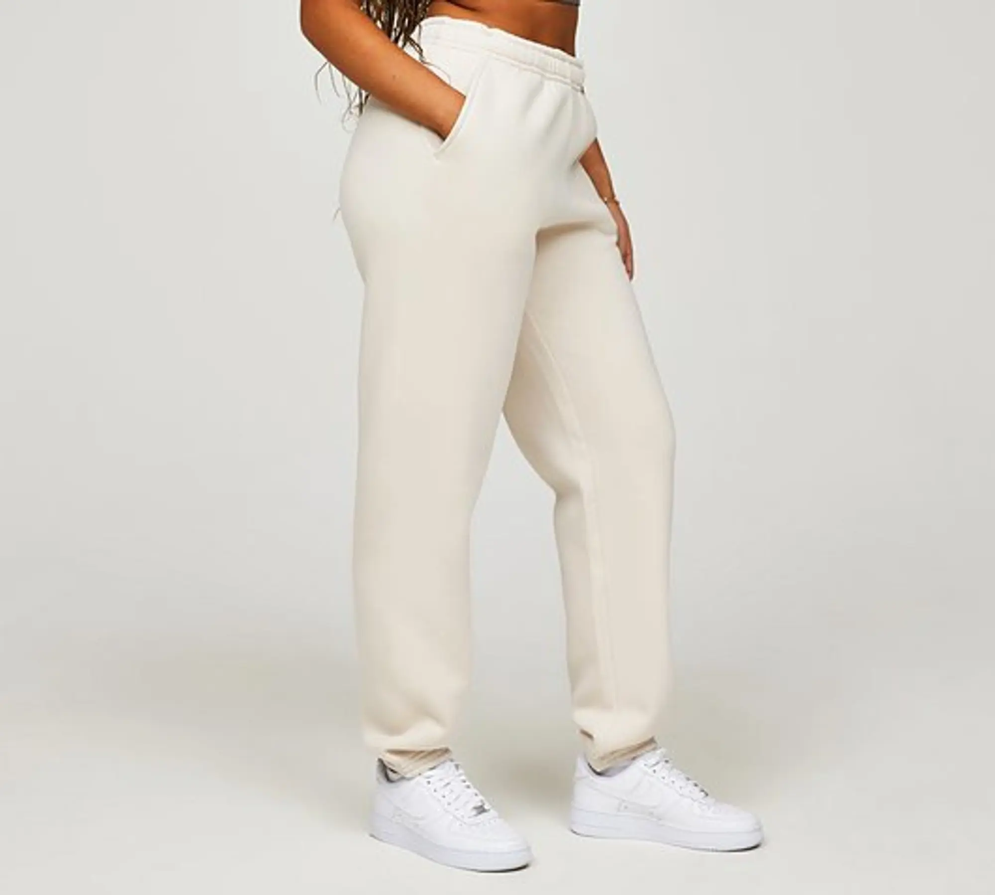 Girl Knows All Womens Dream Big Fleece Pant - Beige - Size M - Beige