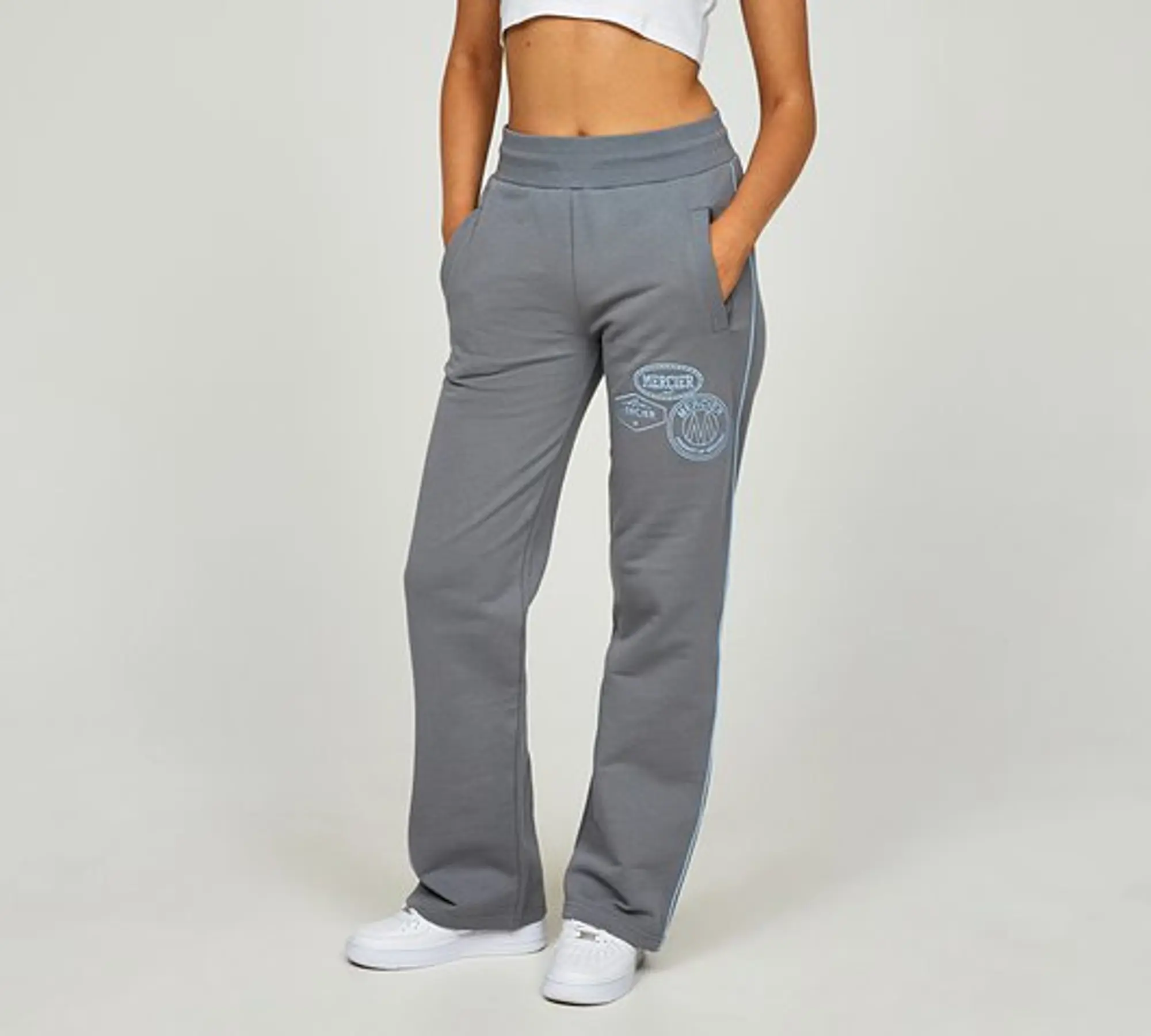 Mercier Womens OG Badge Piping Open Hem Pant - Green - Size L - Grey