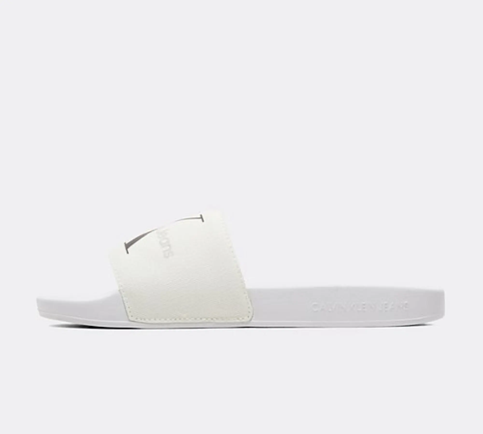 Calvin Klein Womens Monogram Slide - White - Size 33 - White