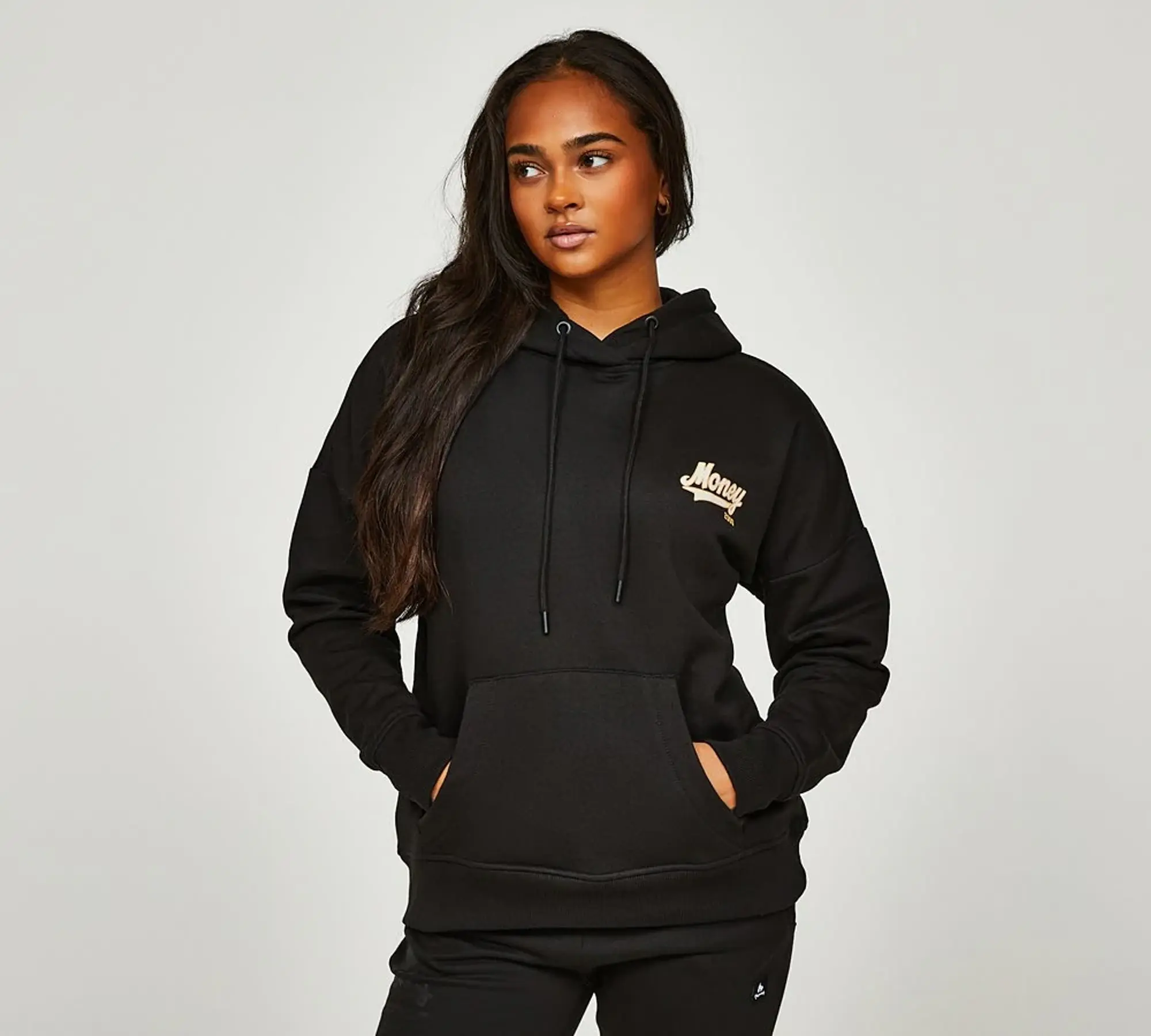 Money Clothing Womens Logo Hoodie - Black - Size 10 - Black